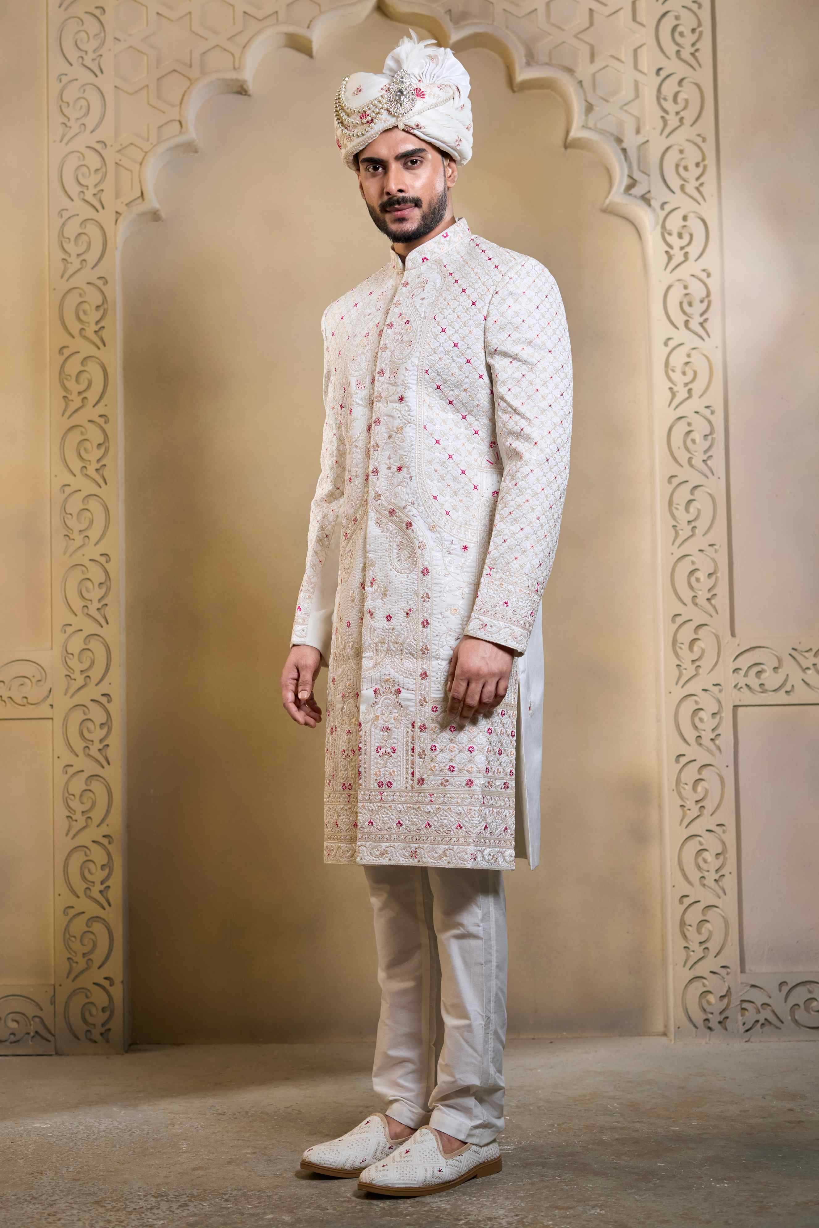 YNF Wholesale Heavy Silk Wedding Sherwani RIN223 5090 - 5108 | Surat Manufacturer