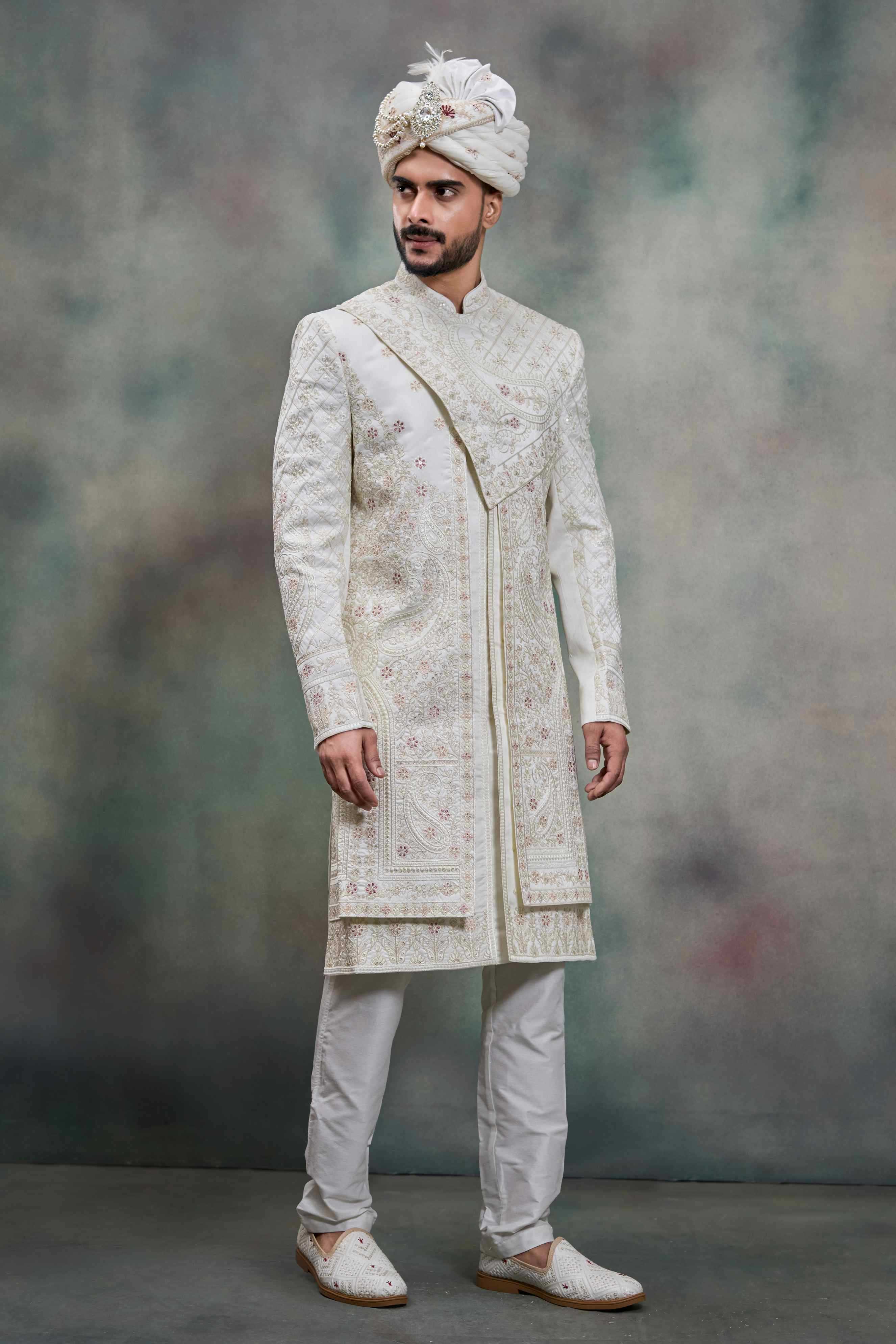 YNF Wholesale Heavy Silk Wedding Sherwani RIN223 5090 - 5108 | Surat Manufacturer