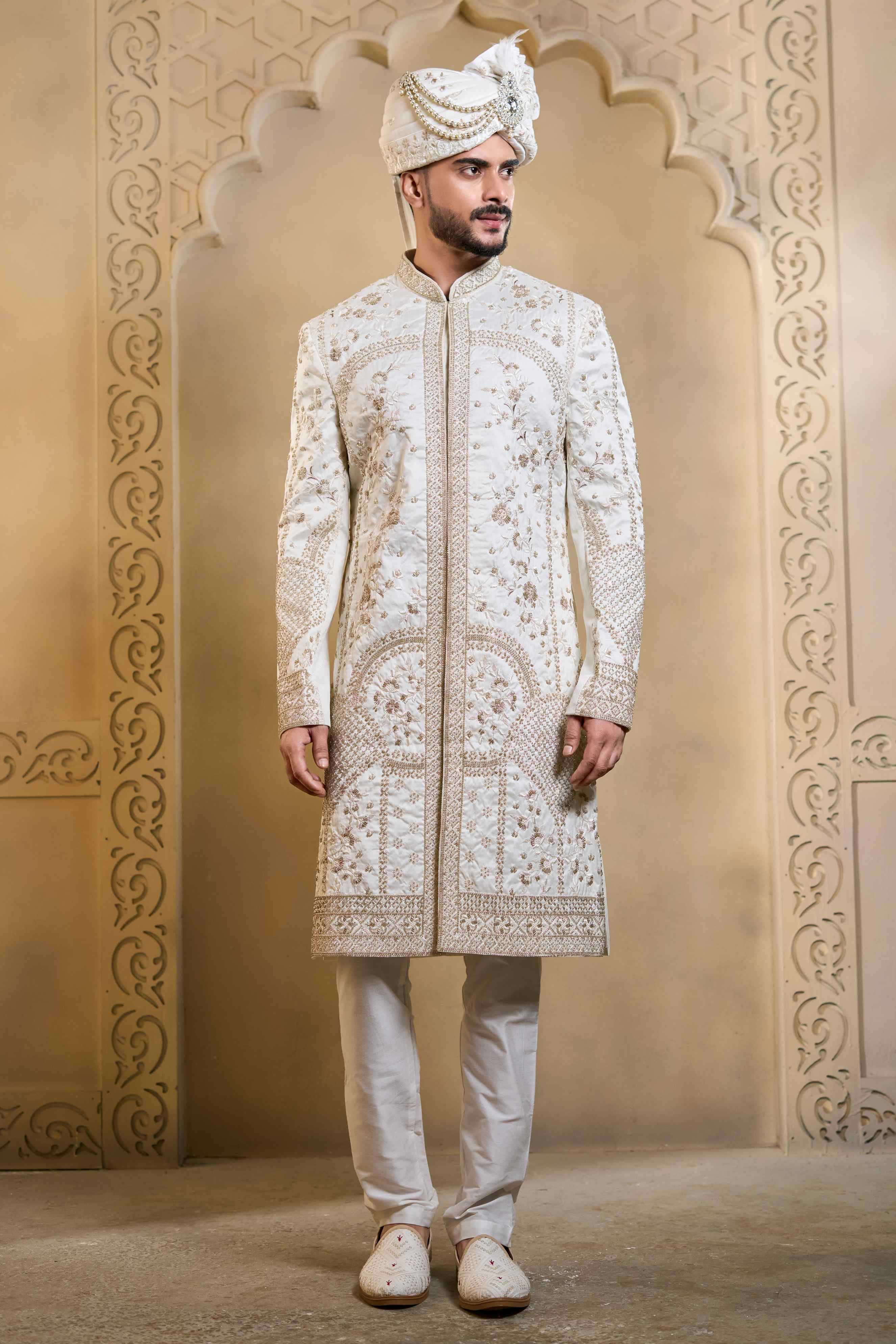 YNF Wholesale Heavy Silk Wedding Sherwani RIN223 5090 - 5108 | Surat Manufacturer