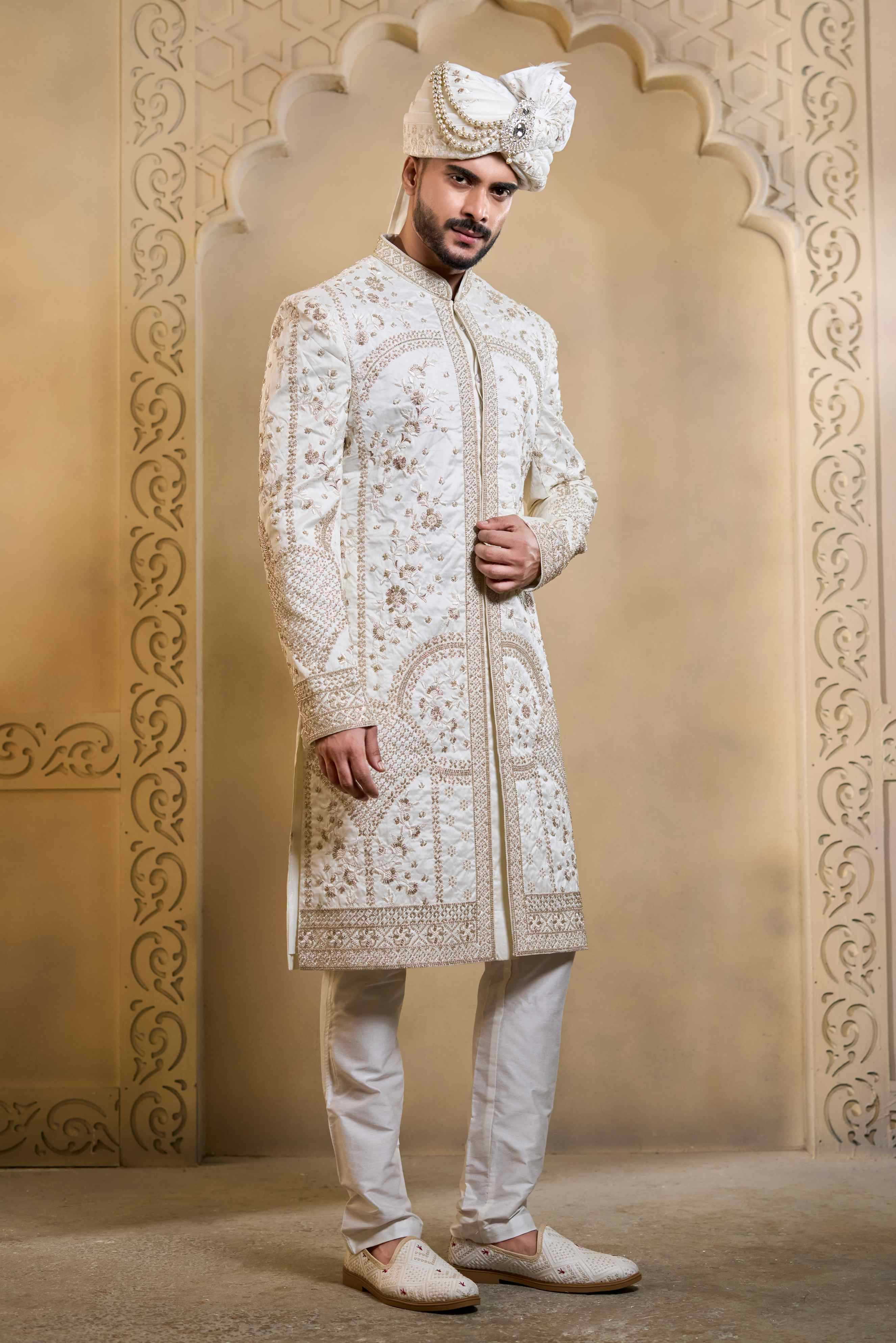 YNF Wholesale Heavy Silk Wedding Sherwani RIN223 5090 - 5108 | Surat Manufacturer