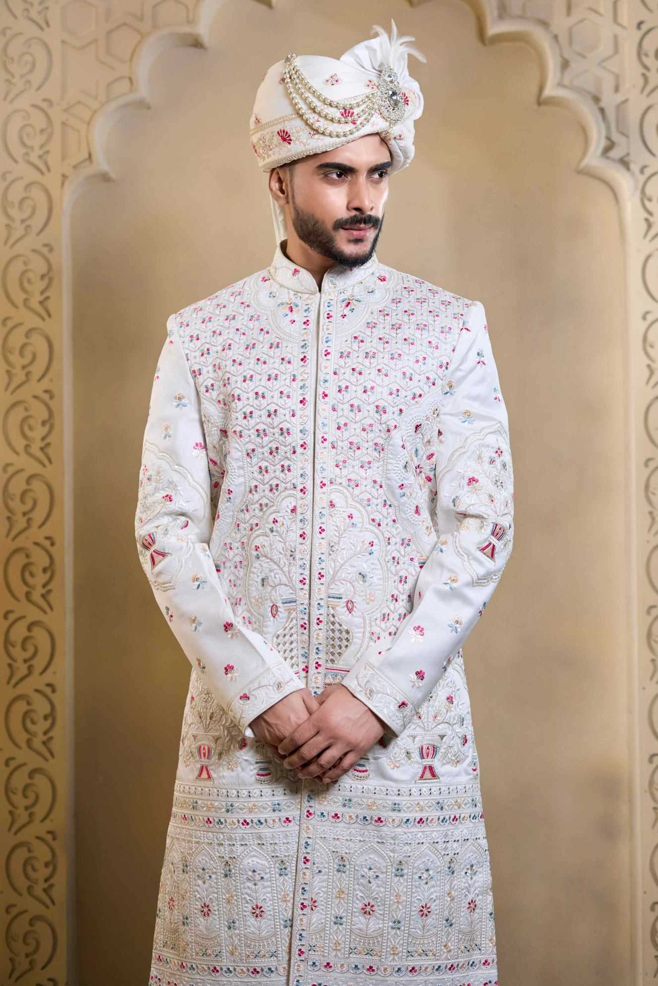 YNF Wholesale Heavy Silk Wedding Sherwani RIN223 5090 - 5108 | Surat Manufacturer