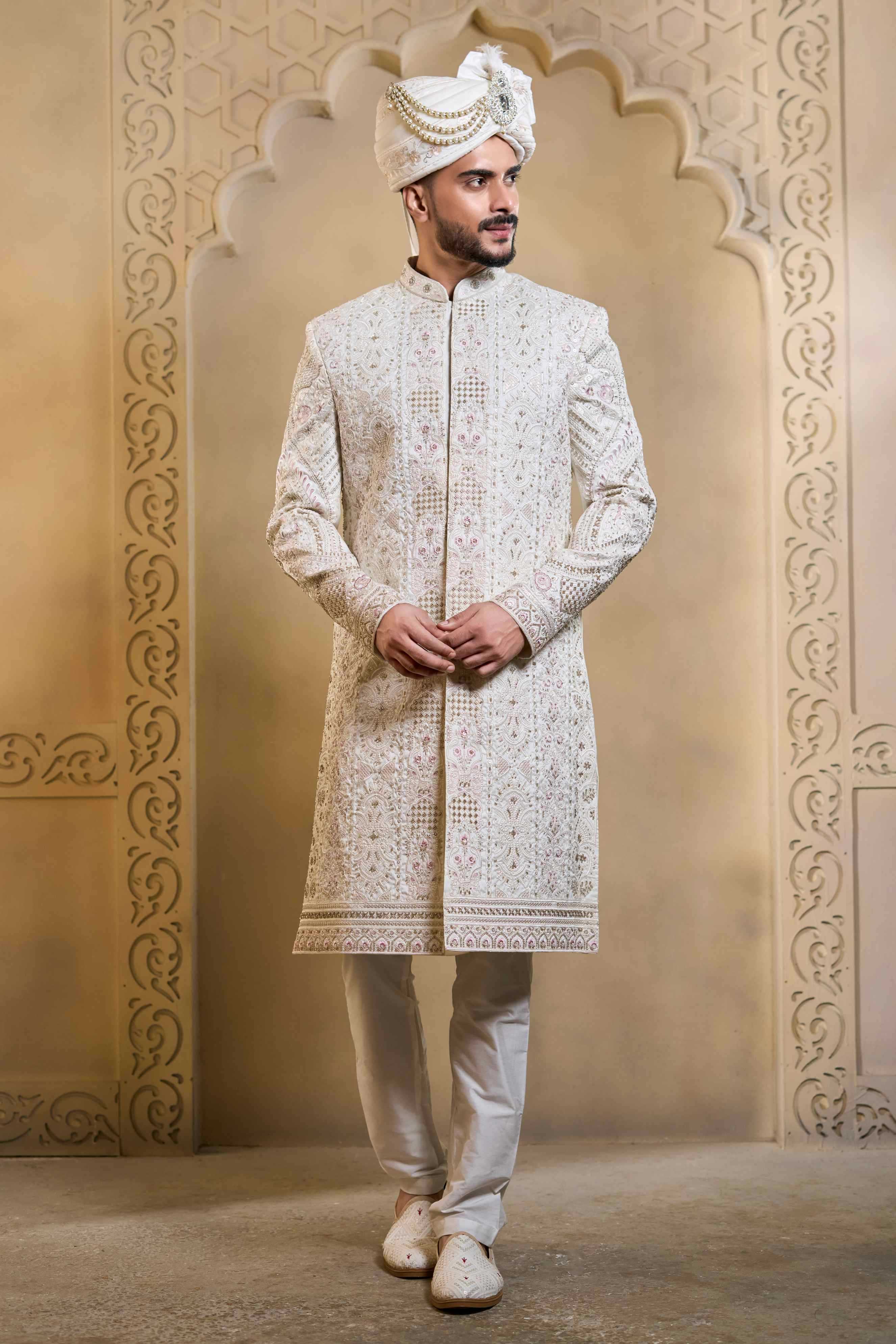 YNF Wholesale Heavy Silk Wedding Sherwani RIN223 5090 - 5108 | Surat Manufacturer