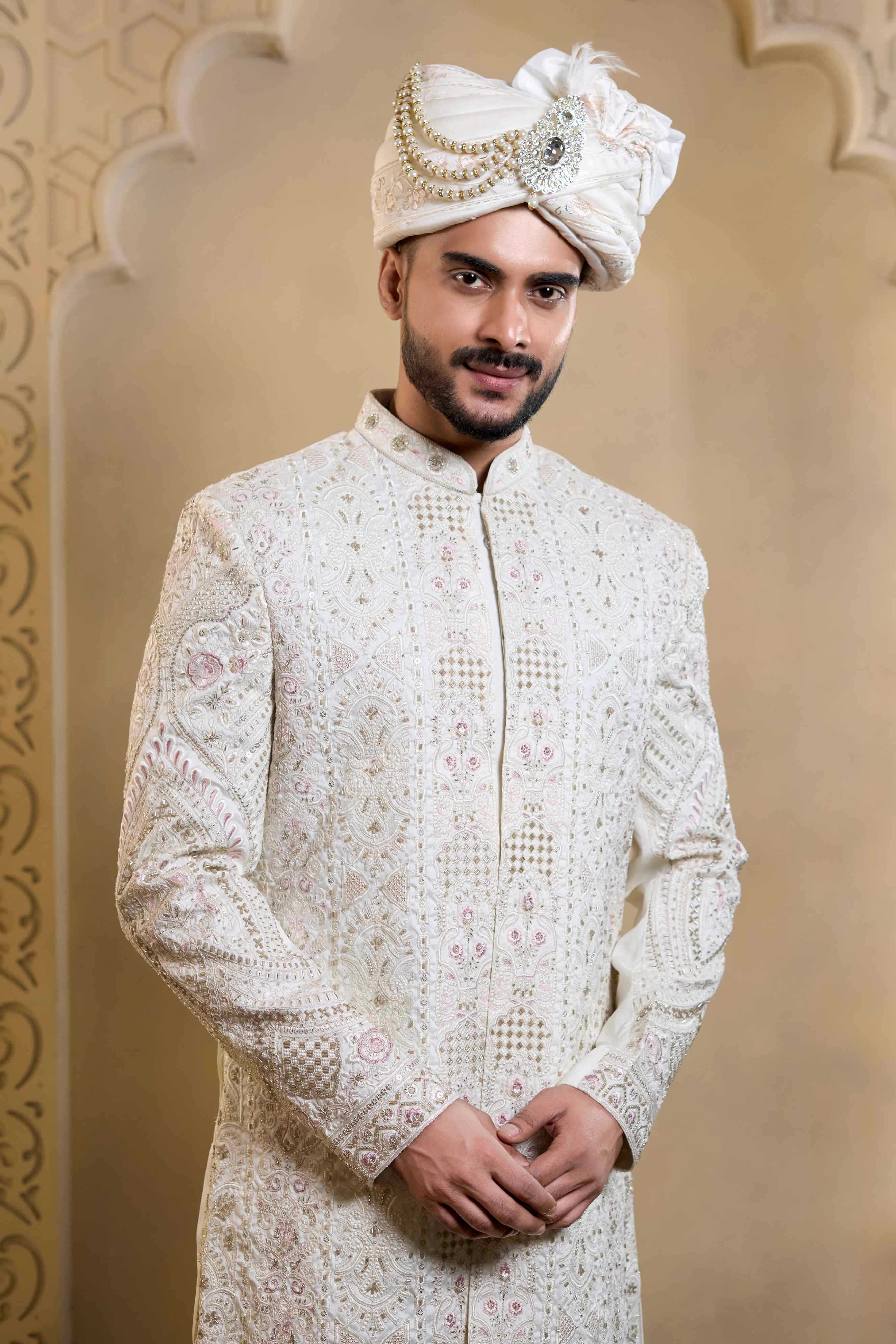 YNF Wholesale Heavy Silk Wedding Sherwani RIN223 5090 - 5108 | Surat Manufacturer