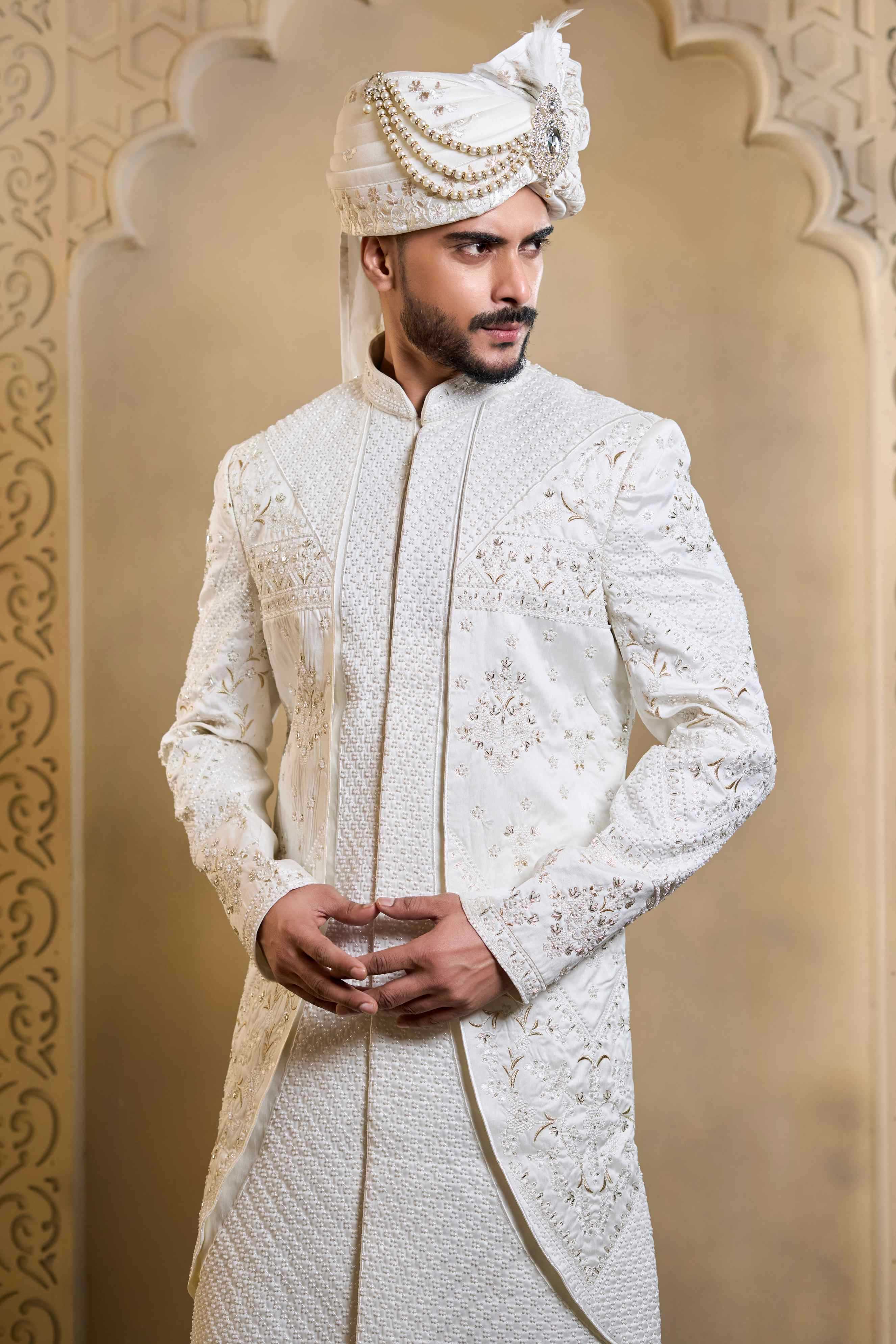 YNF Wholesale Heavy Silk Wedding Sherwani RIN223 5090 - 5108 | Surat Manufacturer