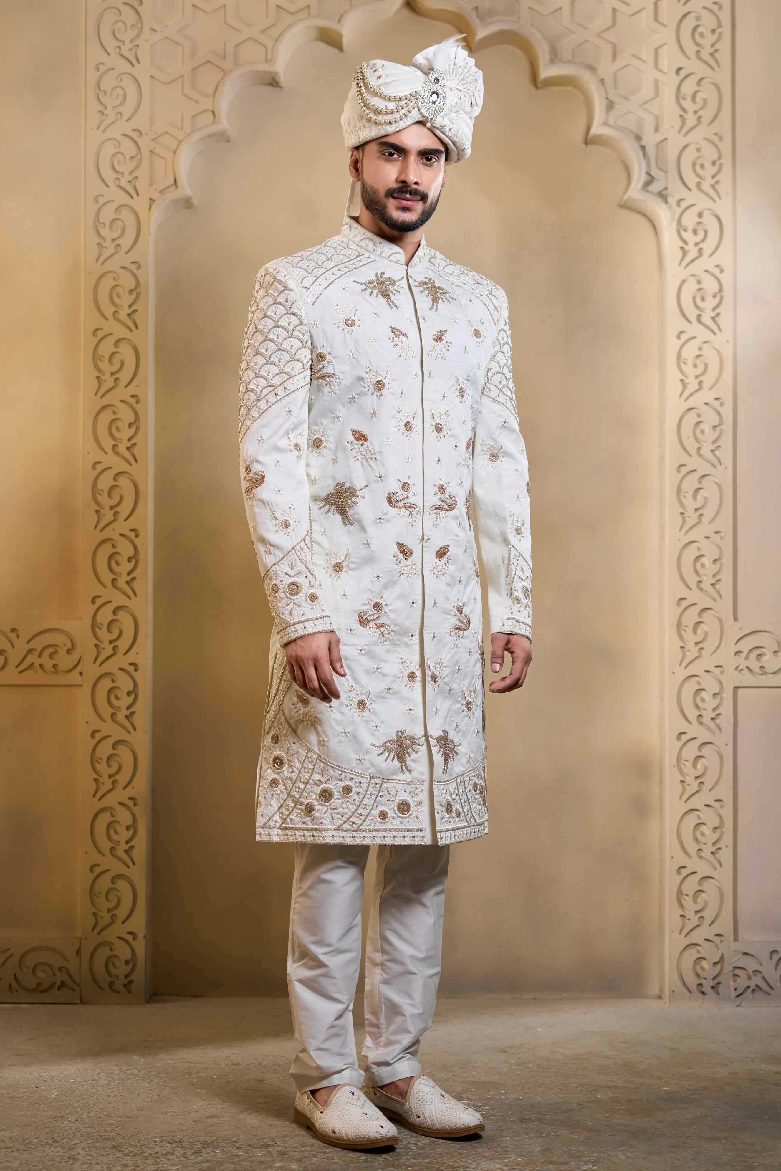 YNF Wholesale Heavy Silk Wedding Sherwani RIN223 5090 - 5108 | Surat Manufacturer