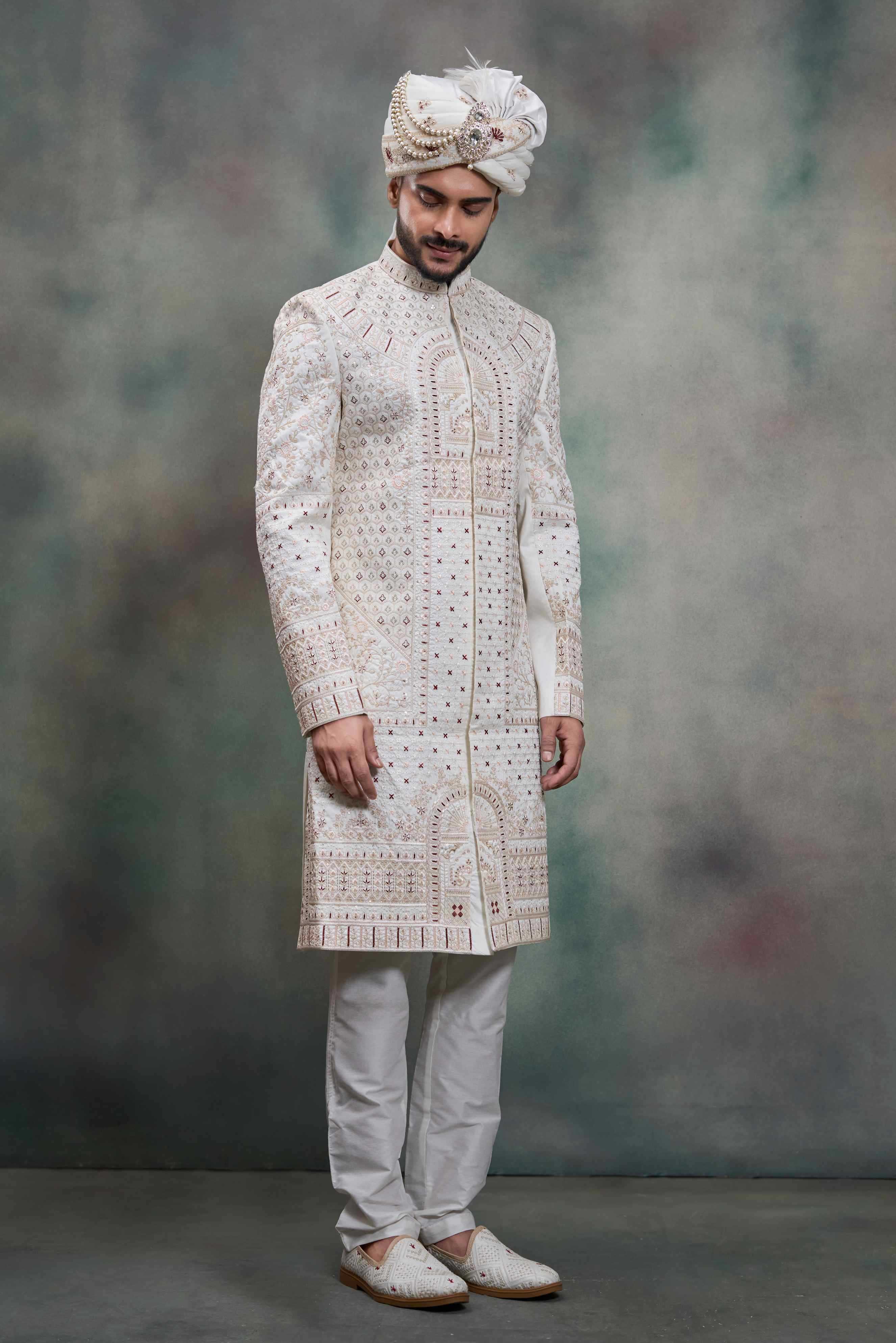 YNF Wholesale Heavy Silk Wedding Sherwani RIN223 5090 - 5108 | Surat Manufacturer