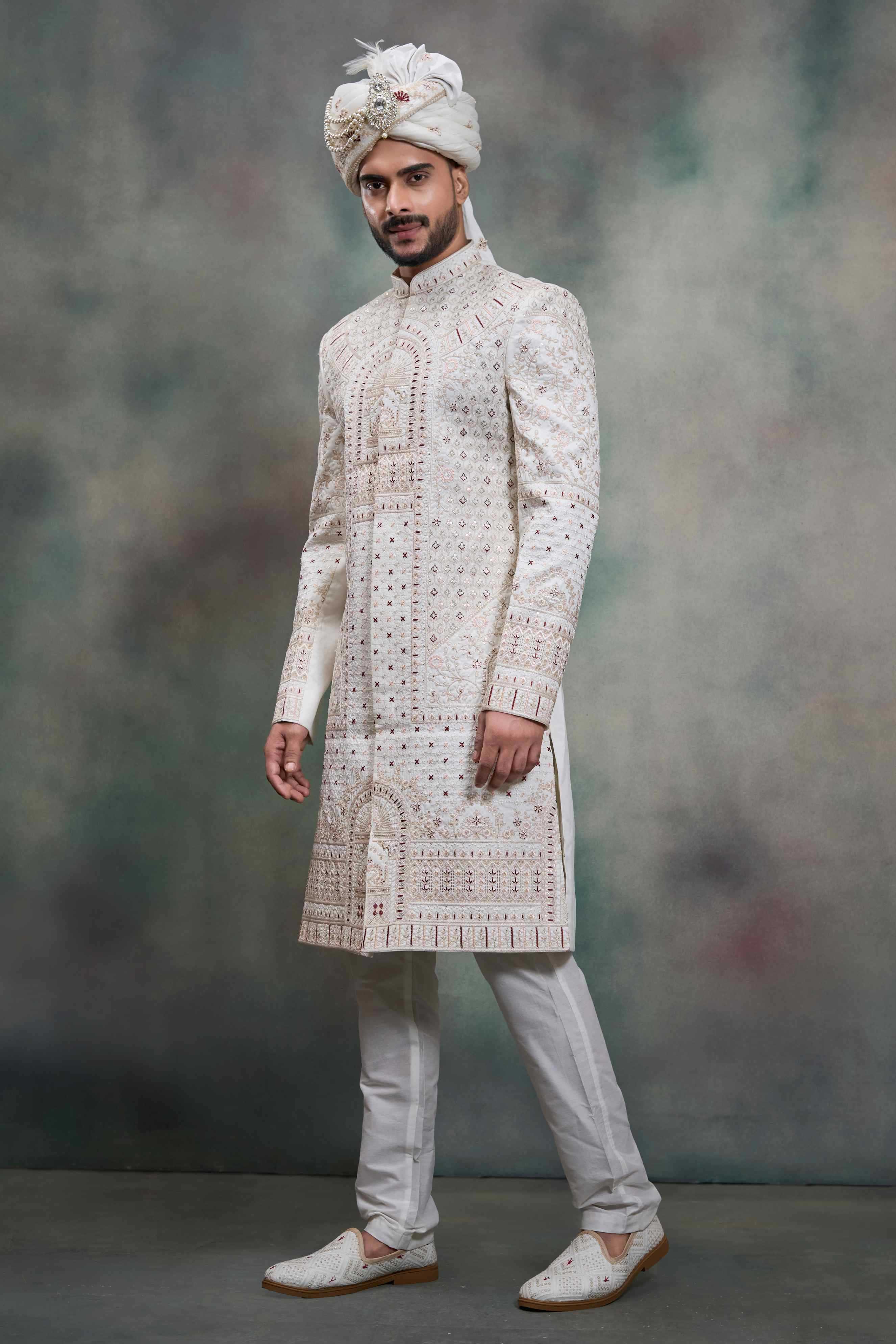 YNF Wholesale Heavy Silk Wedding Sherwani RIN223 5090 - 5108 | Surat Manufacturer