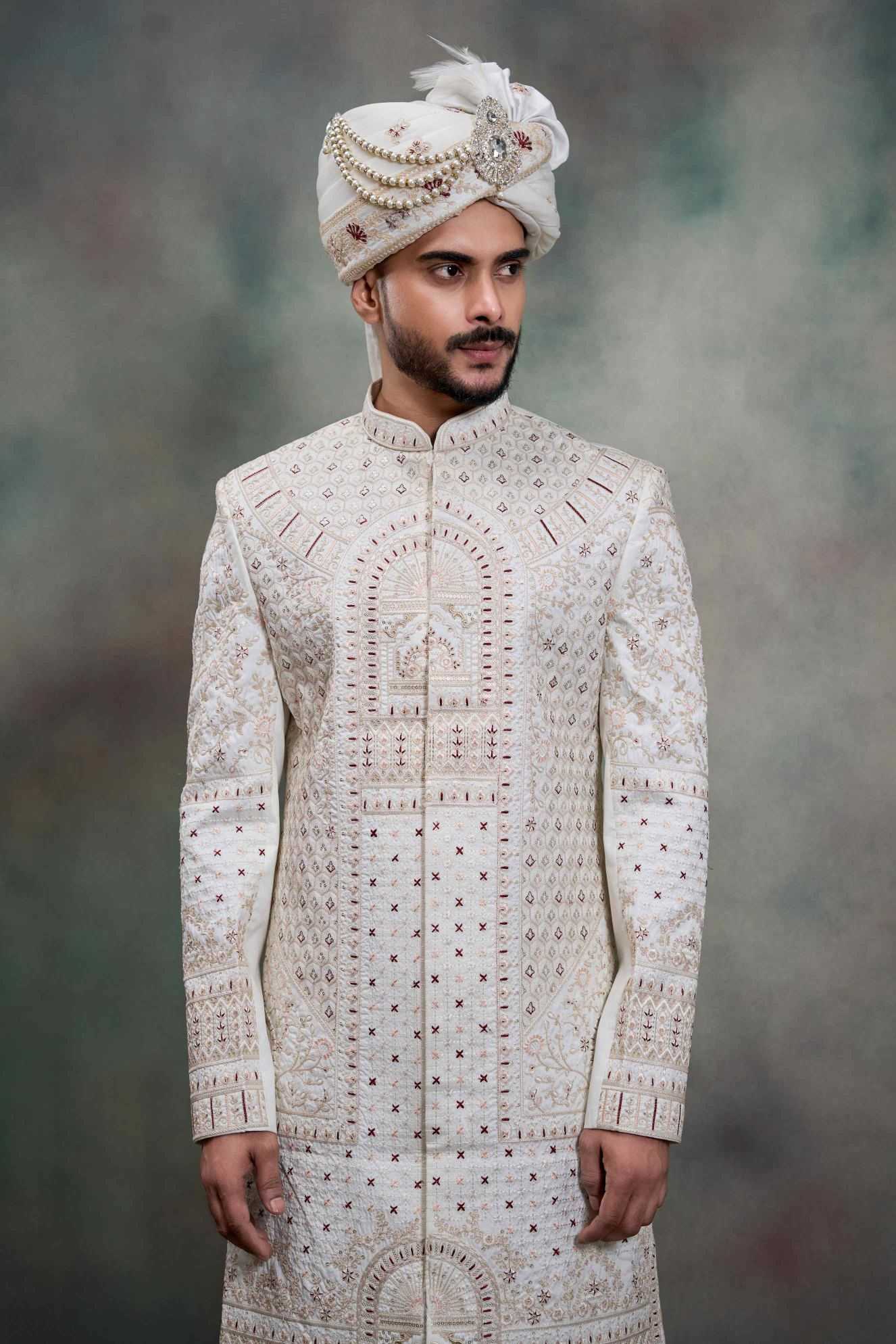 YNF Wholesale Heavy Silk Wedding Sherwani RIN223 5090 - 5108 | Surat Manufacturer
