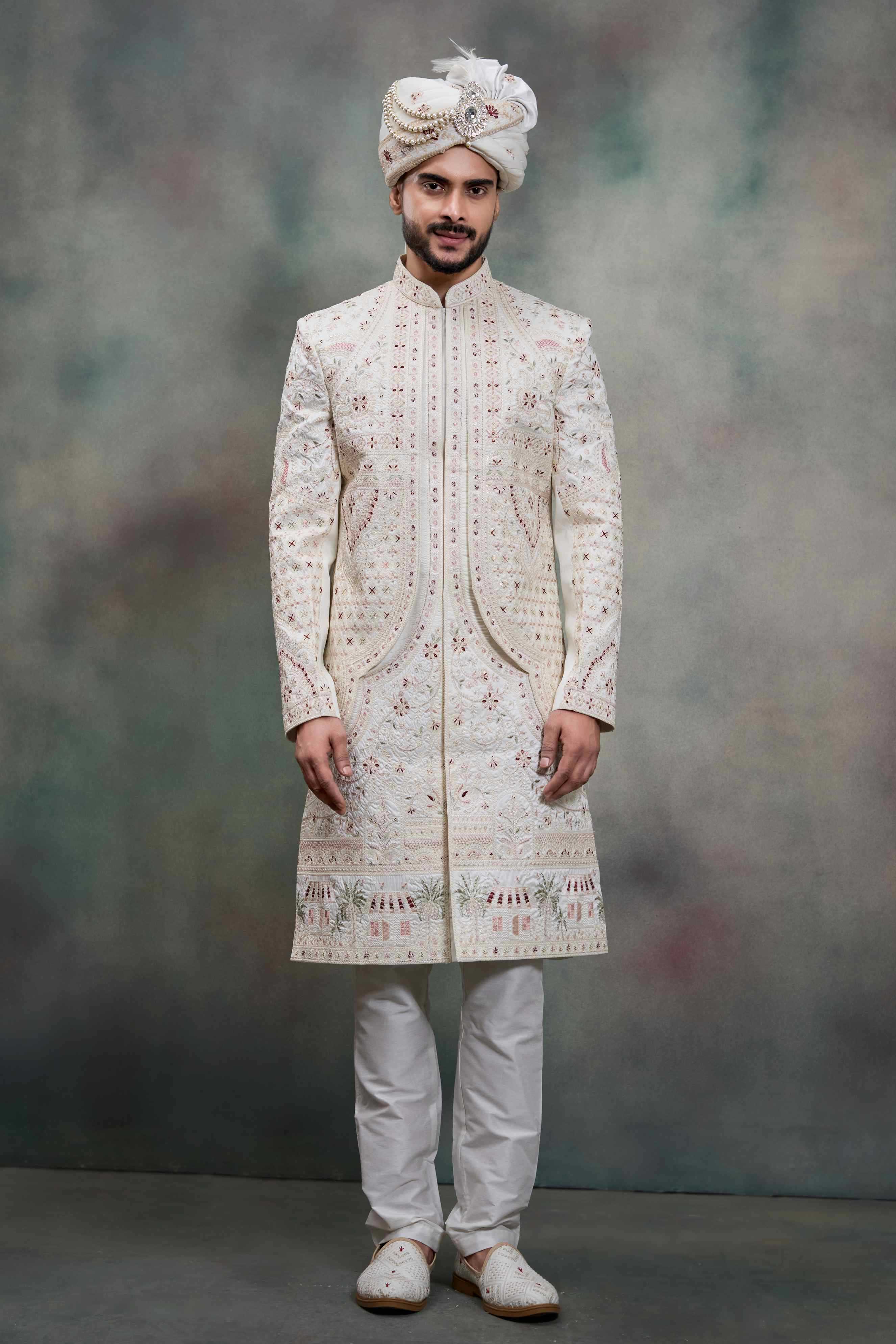 YNF Wholesale Heavy Silk Wedding Sherwani RIN223 5090 - 5108 | Surat Manufacturer