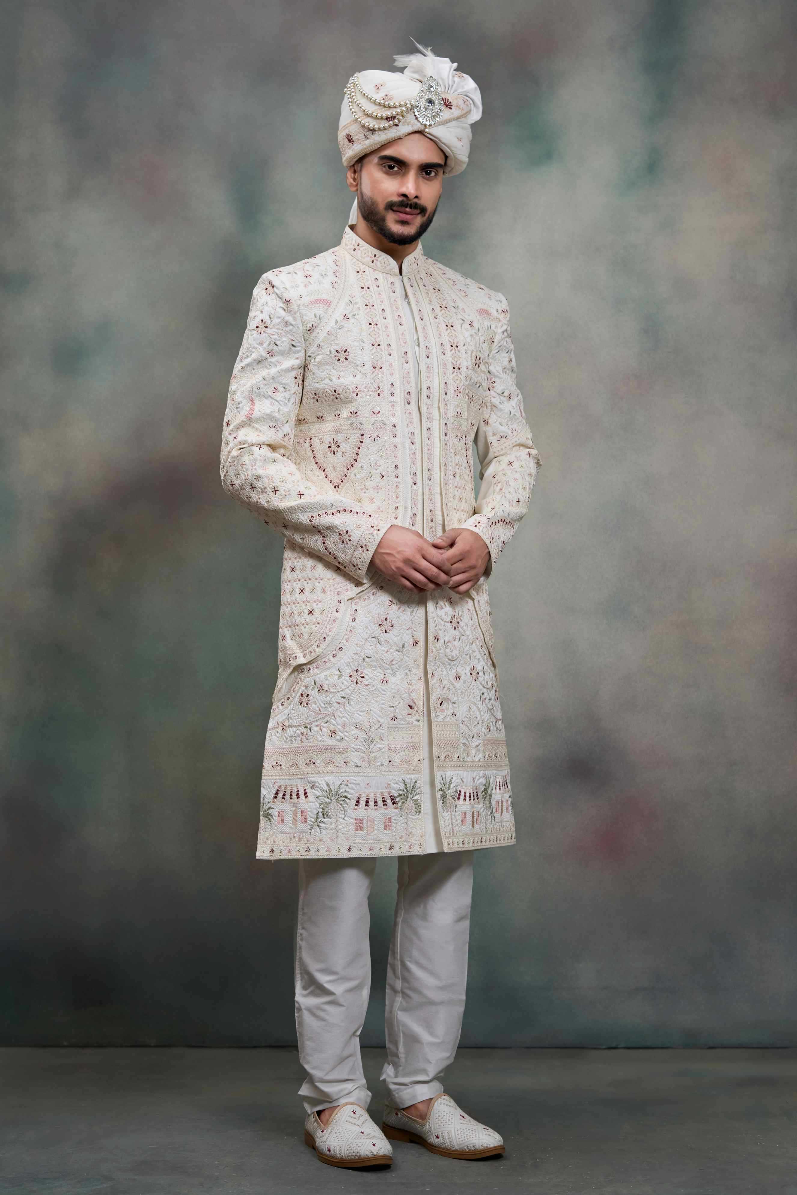 YNF Wholesale Heavy Silk Wedding Sherwani RIN223 5090 - 5108 | Surat Manufacturer