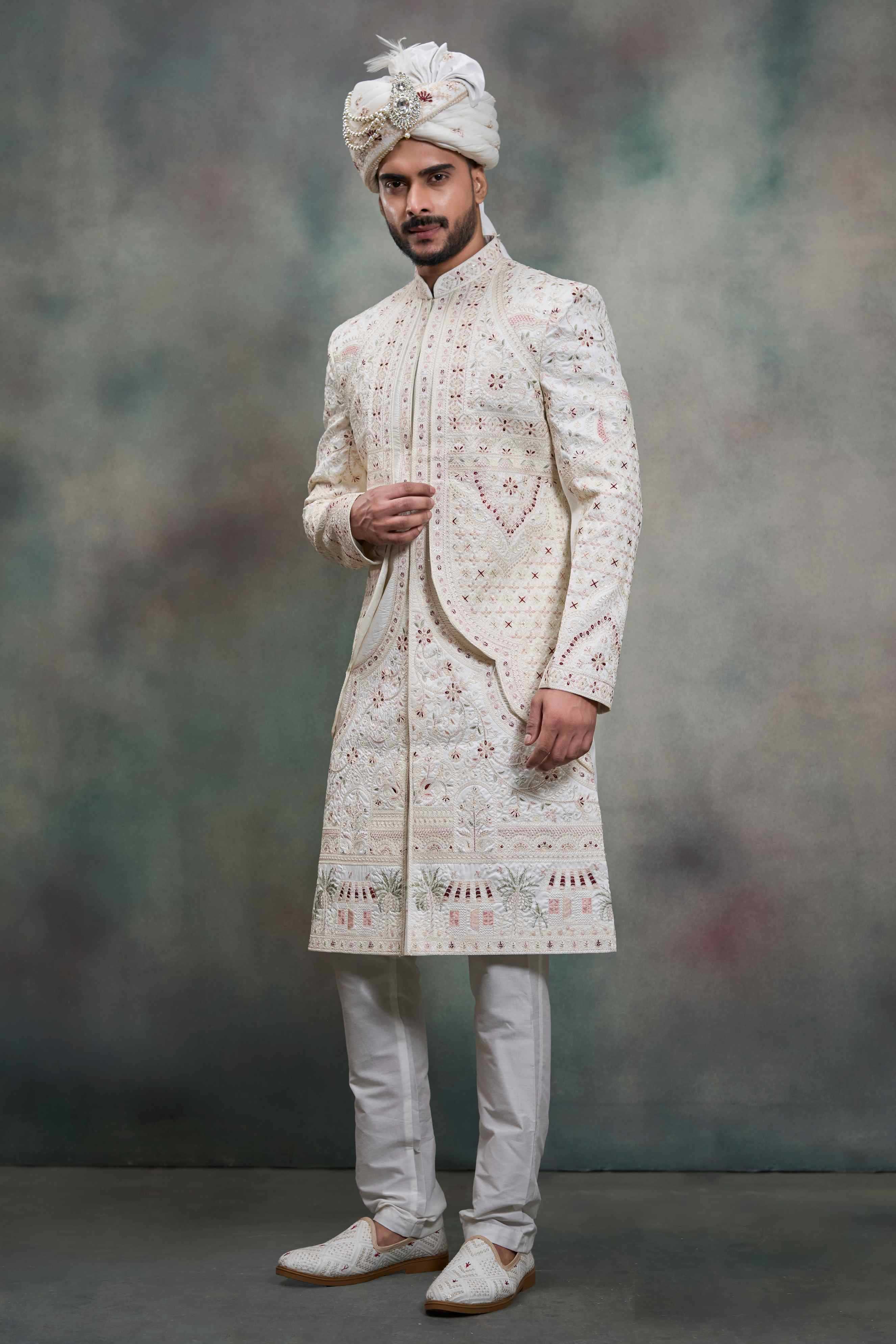 YNF Wholesale Heavy Silk Wedding Sherwani RIN223 5090 - 5108 | Surat Manufacturer