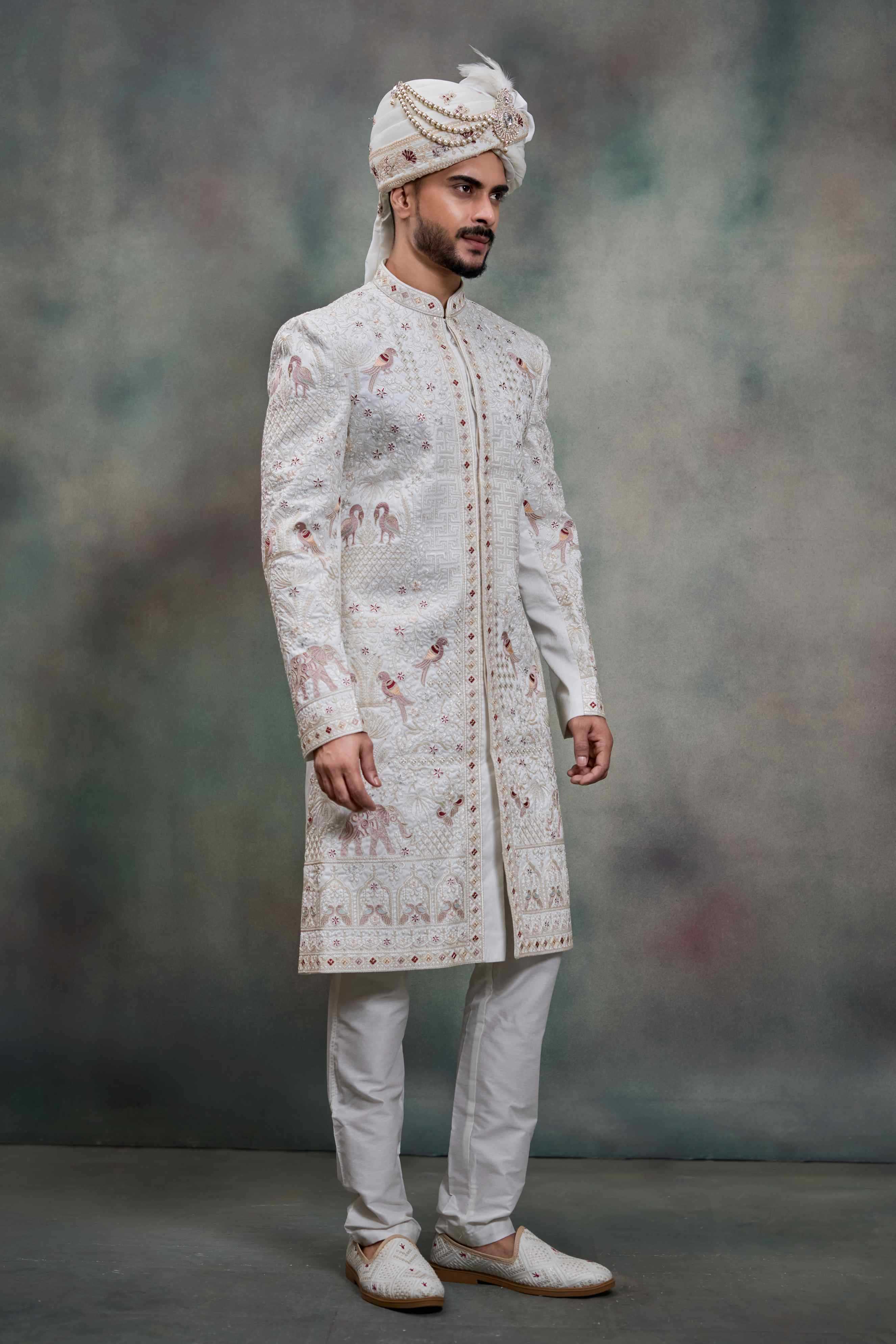 YNF Wholesale Heavy Silk Wedding Sherwani RIN223 5090 - 5108 | Surat Manufacturer
