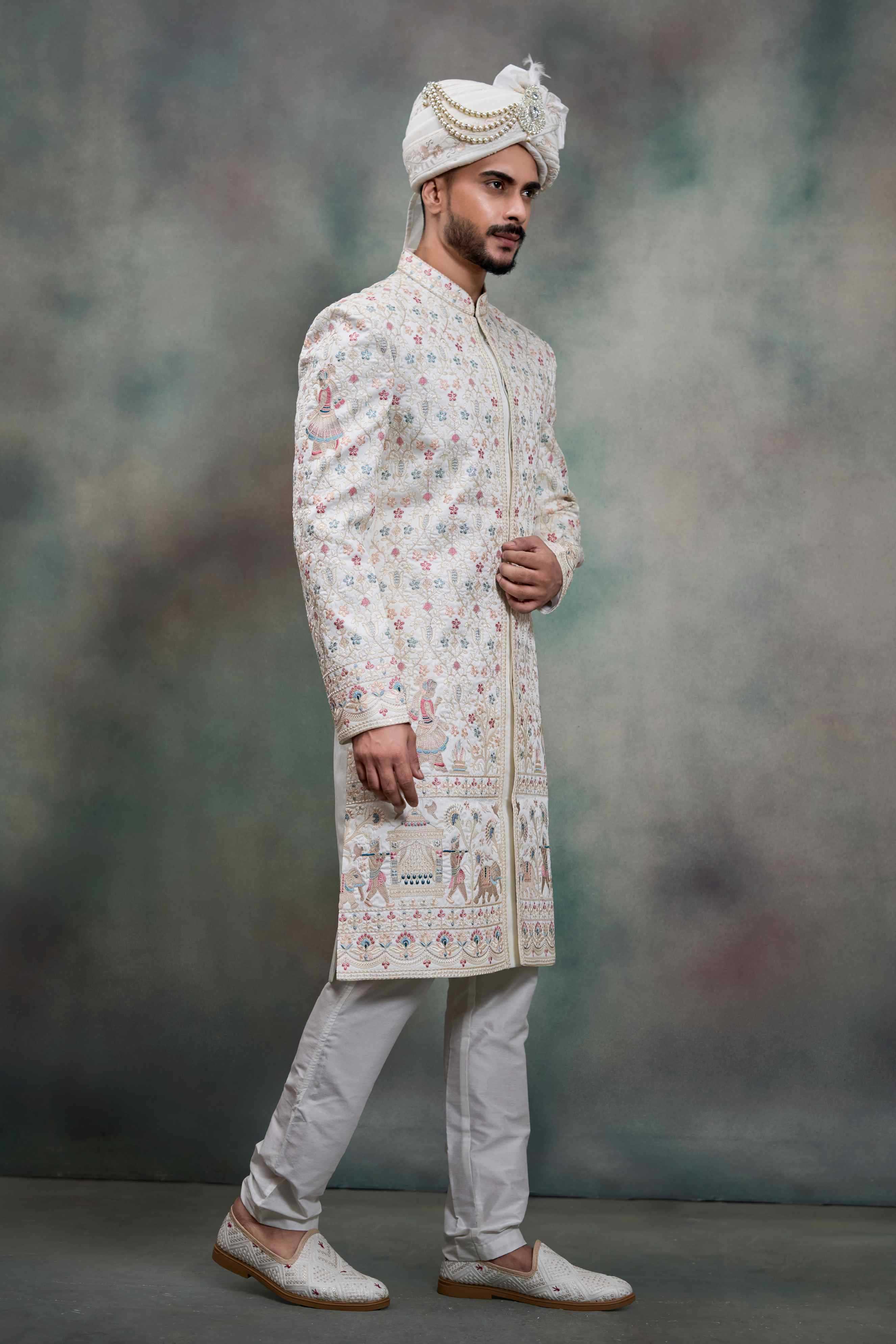 YNF Wholesale Heavy Silk Wedding Sherwani RIN223 5090 - 5108 | Surat Manufacturer