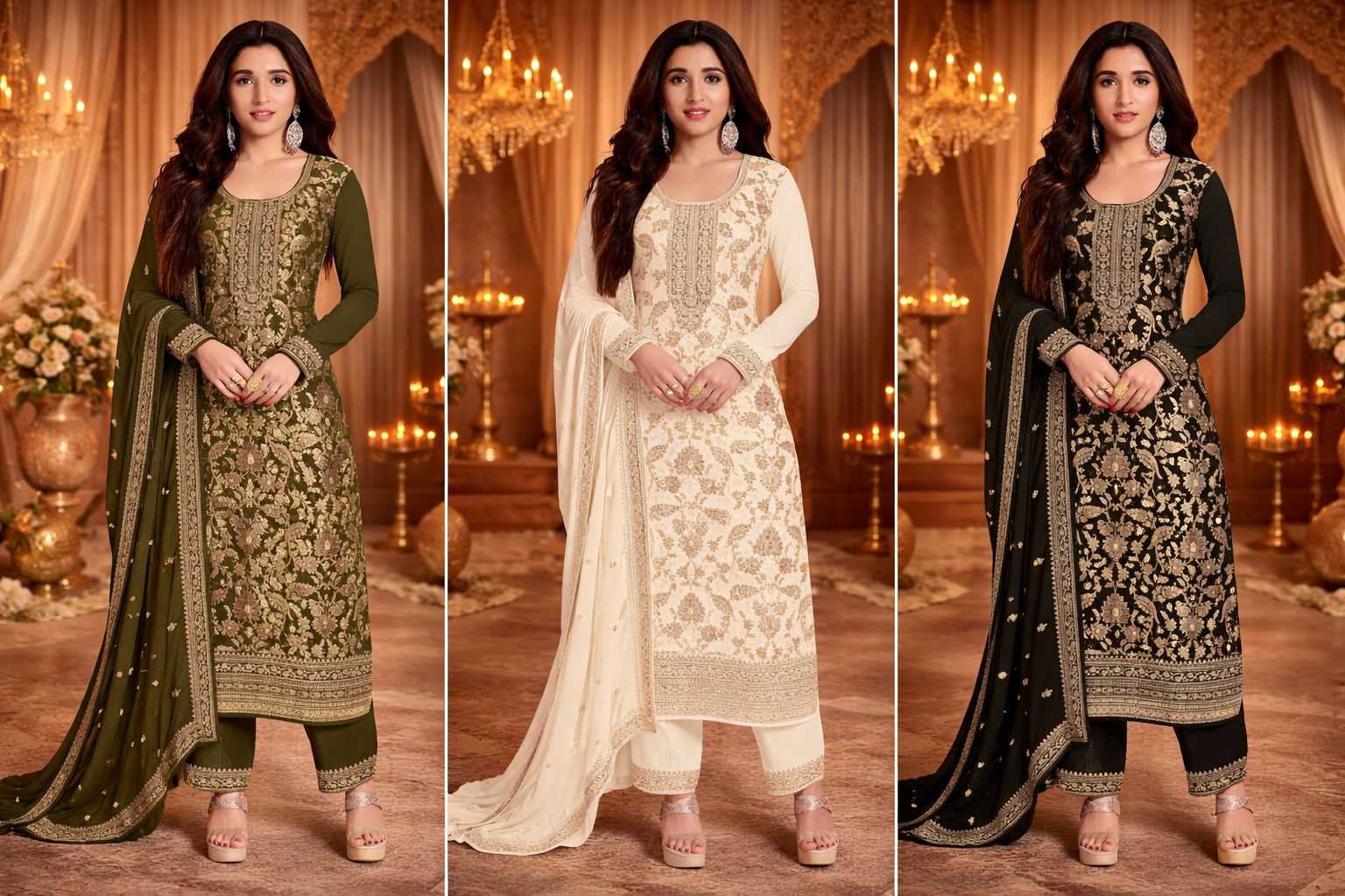 YNF Wholesale Jacquard Semi Stitched Suits KESH745 1306-8 | Surat Manufacturer