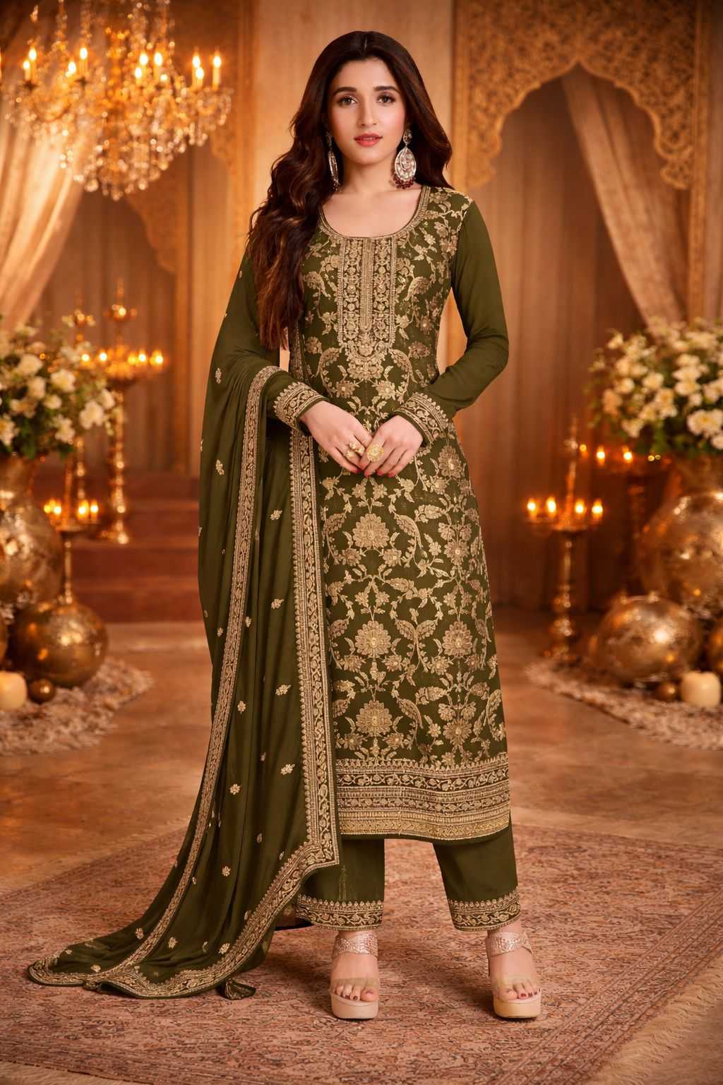 YNF Wholesale Jacquard Semi Stitched Suits KESH745 1306-8 | Surat Manufacturer