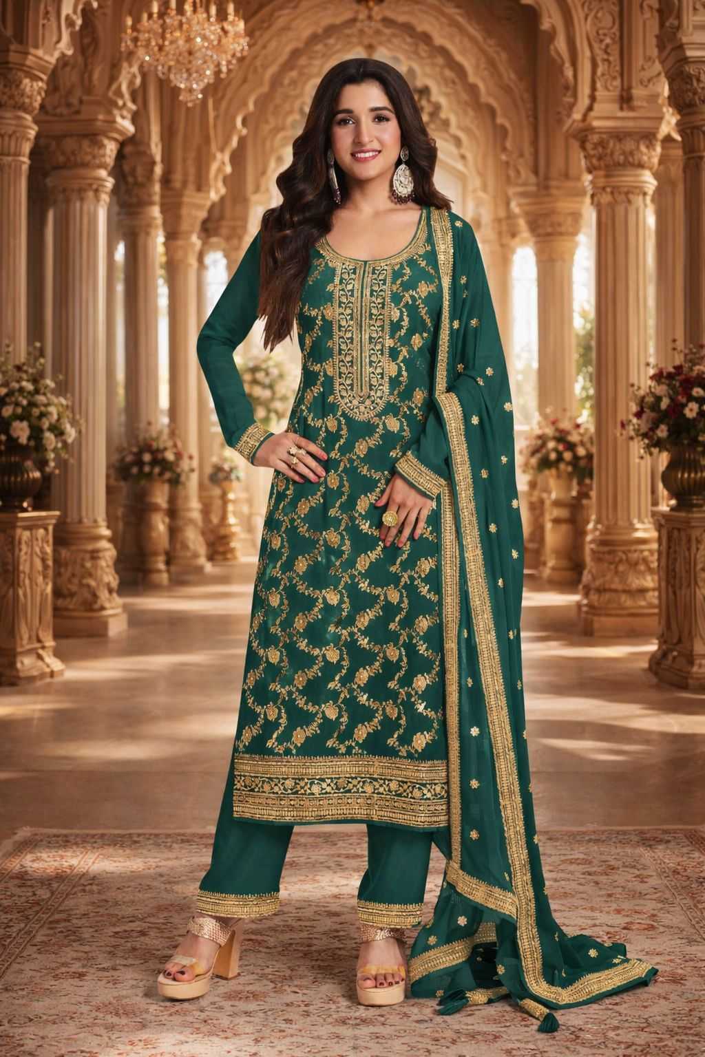 YNF Wholesale Jacquard Semi Stitched Suits KESH745 1306-8 | Surat Manufacturer