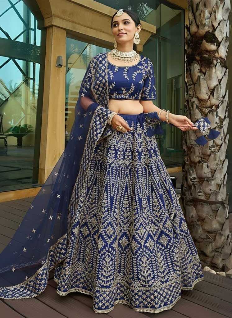 YNF Wholesale Malay Satin Silk Wedding Lehenga KESH108 E-015 | Surat Manufacturer