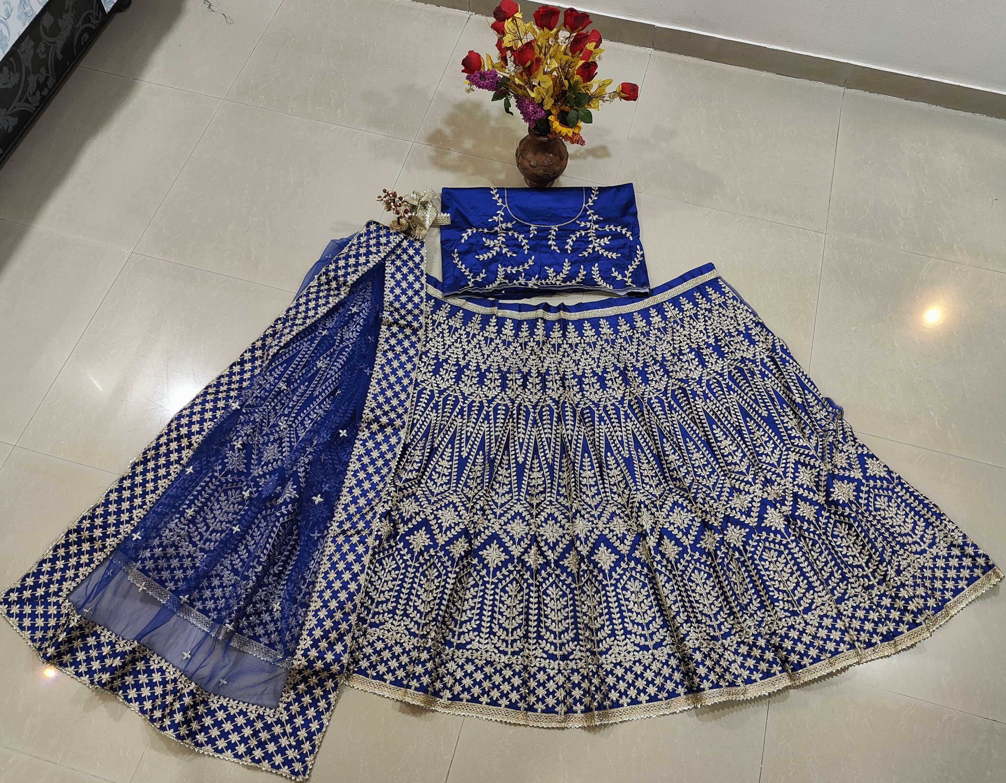 YNF Wholesale Malay Satin Silk Wedding Lehenga KESH108 E-015 | Surat Manufacturer