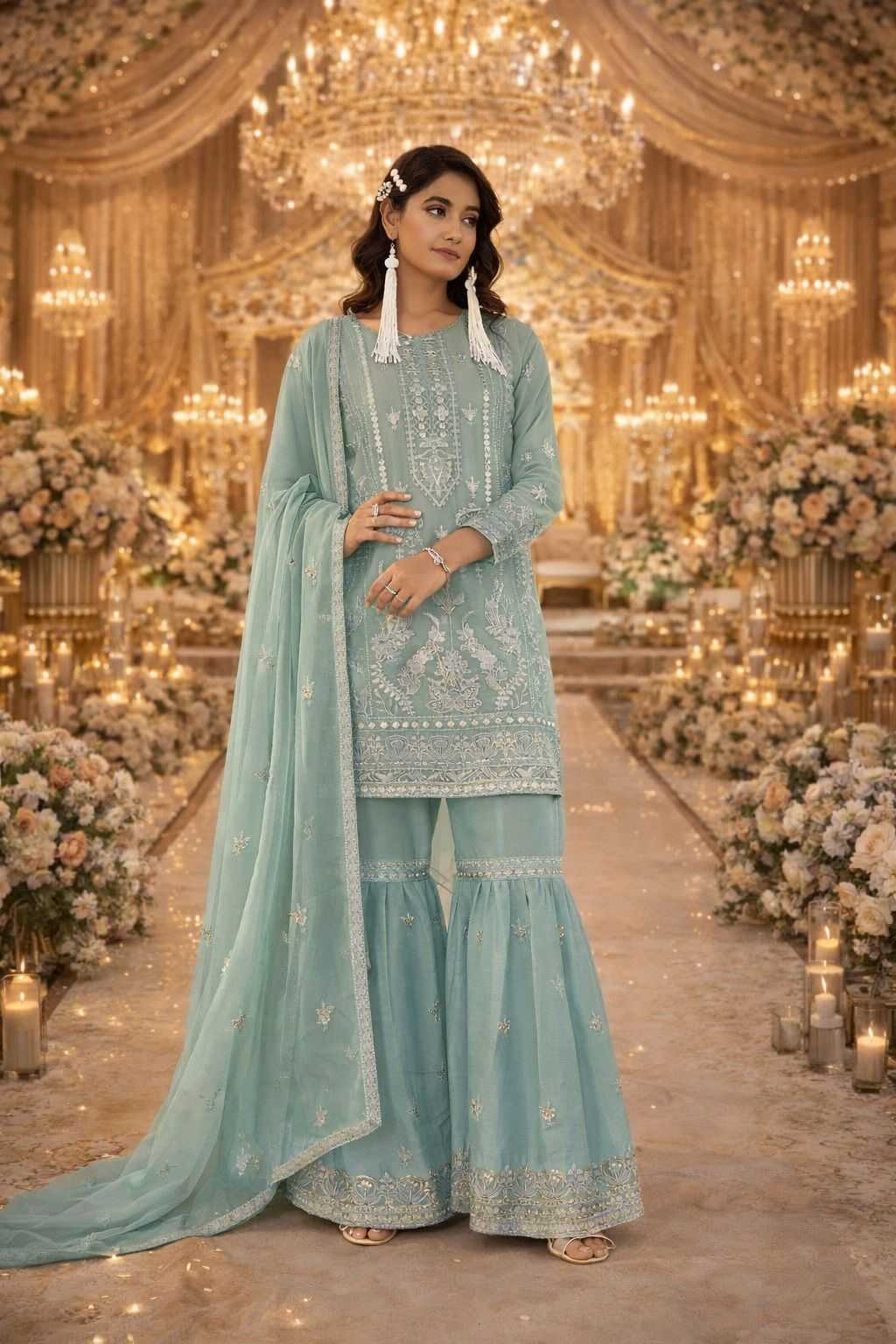 YNF Wholesale Nylon Palazzo Suit KESH745 1316 | Surat Manufacturer