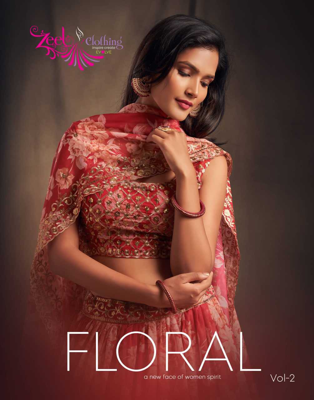 YNF Wholesale Organza Embroidered Lehenga KESH113 ZEEL CLOTHING FLORAL VOL-2 7611-16 | Surat Manufacturer