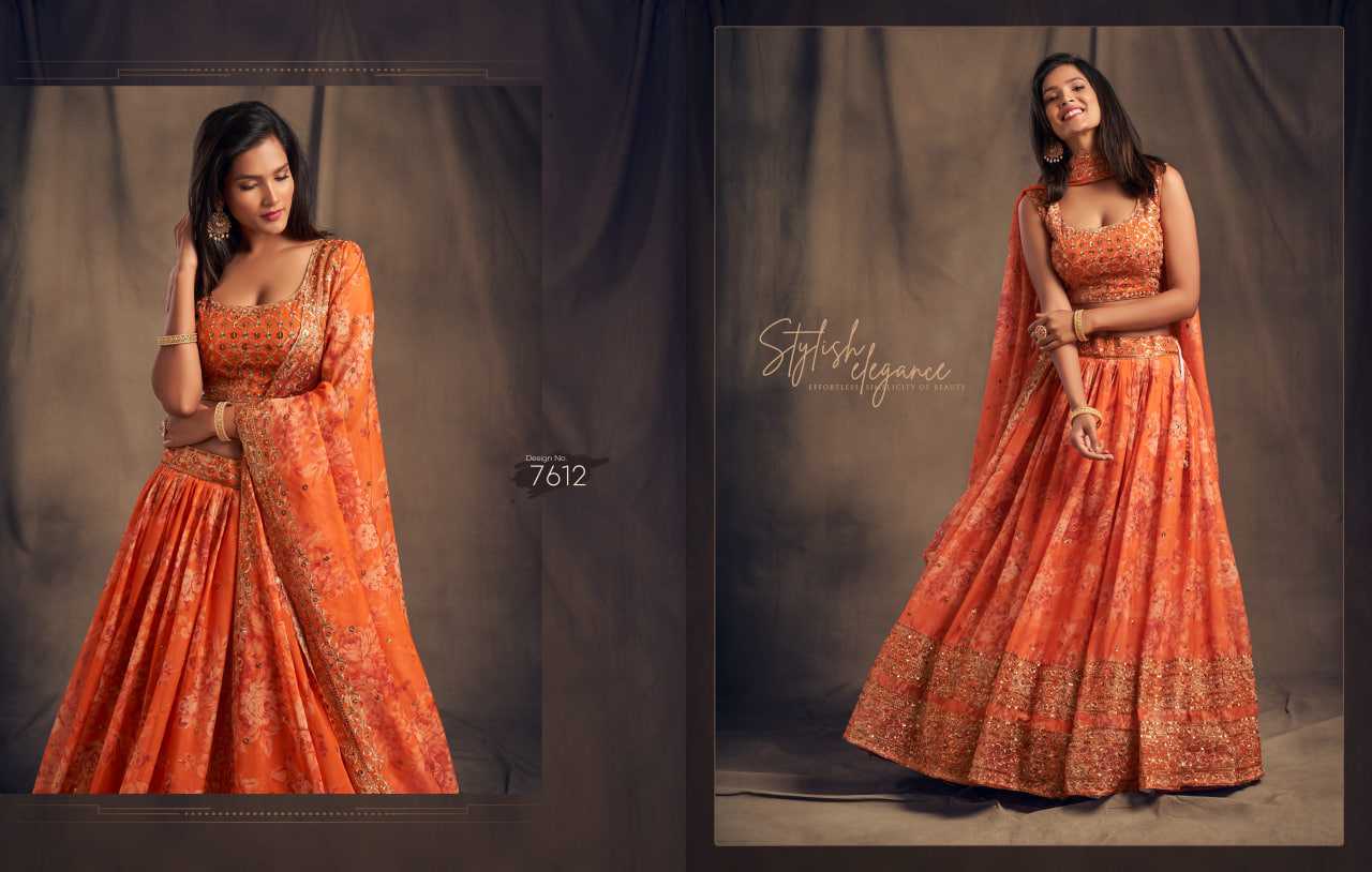 YNF Wholesale Organza Embroidered Lehenga KESH113 ZEEL CLOTHING FLORAL VOL-2 7611-16 | Surat Manufacturer