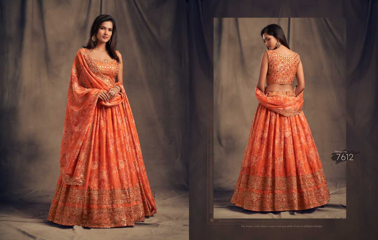 YNF Wholesale Organza Embroidered Lehenga KESH113 ZEEL CLOTHING FLORAL VOL-2 7611-16 | Surat Manufacturer