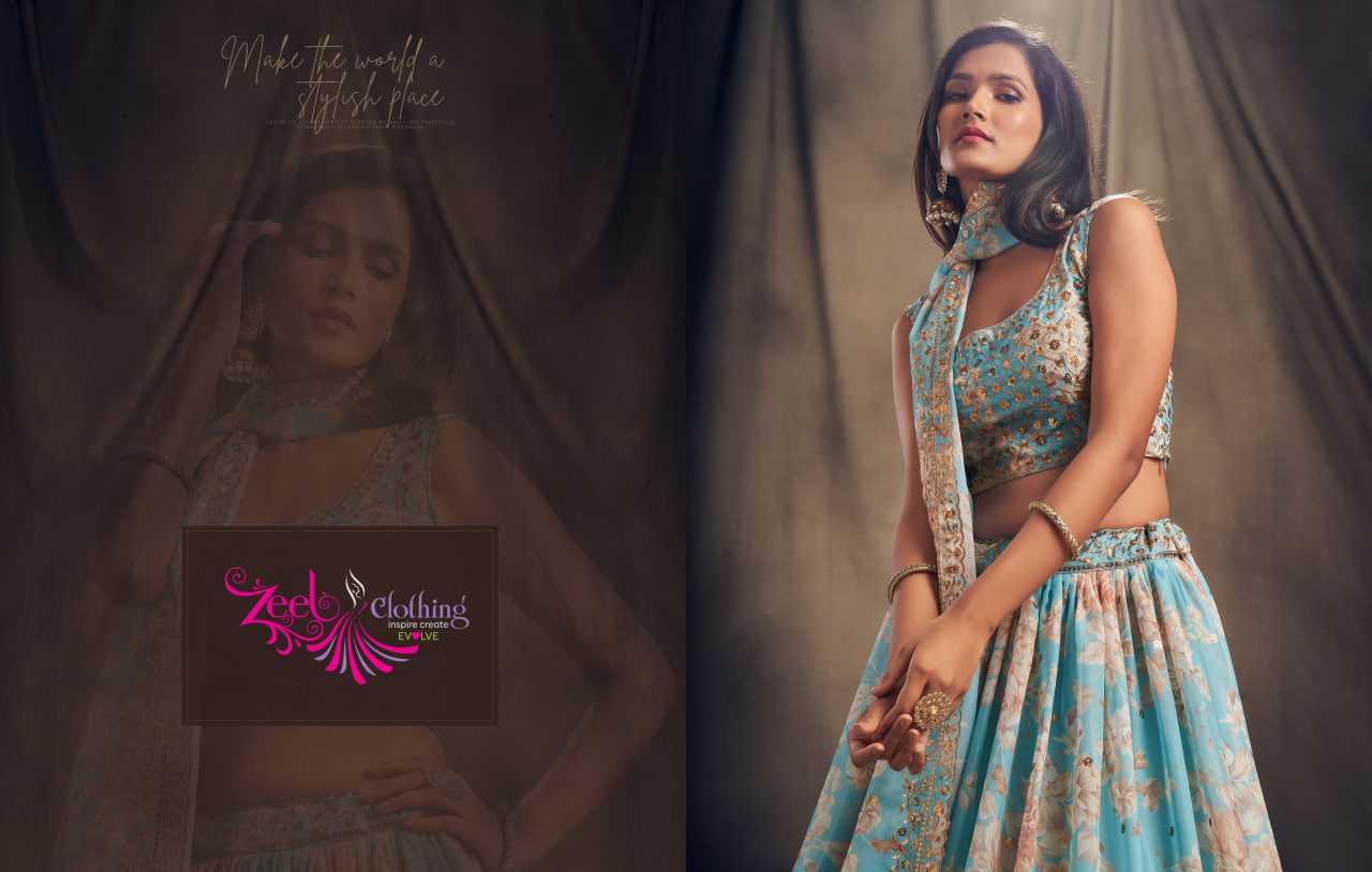 YNF Wholesale Organza Embroidered Lehenga KESH113 ZEEL CLOTHING FLORAL VOL-2 7611-16 | Surat Manufacturer