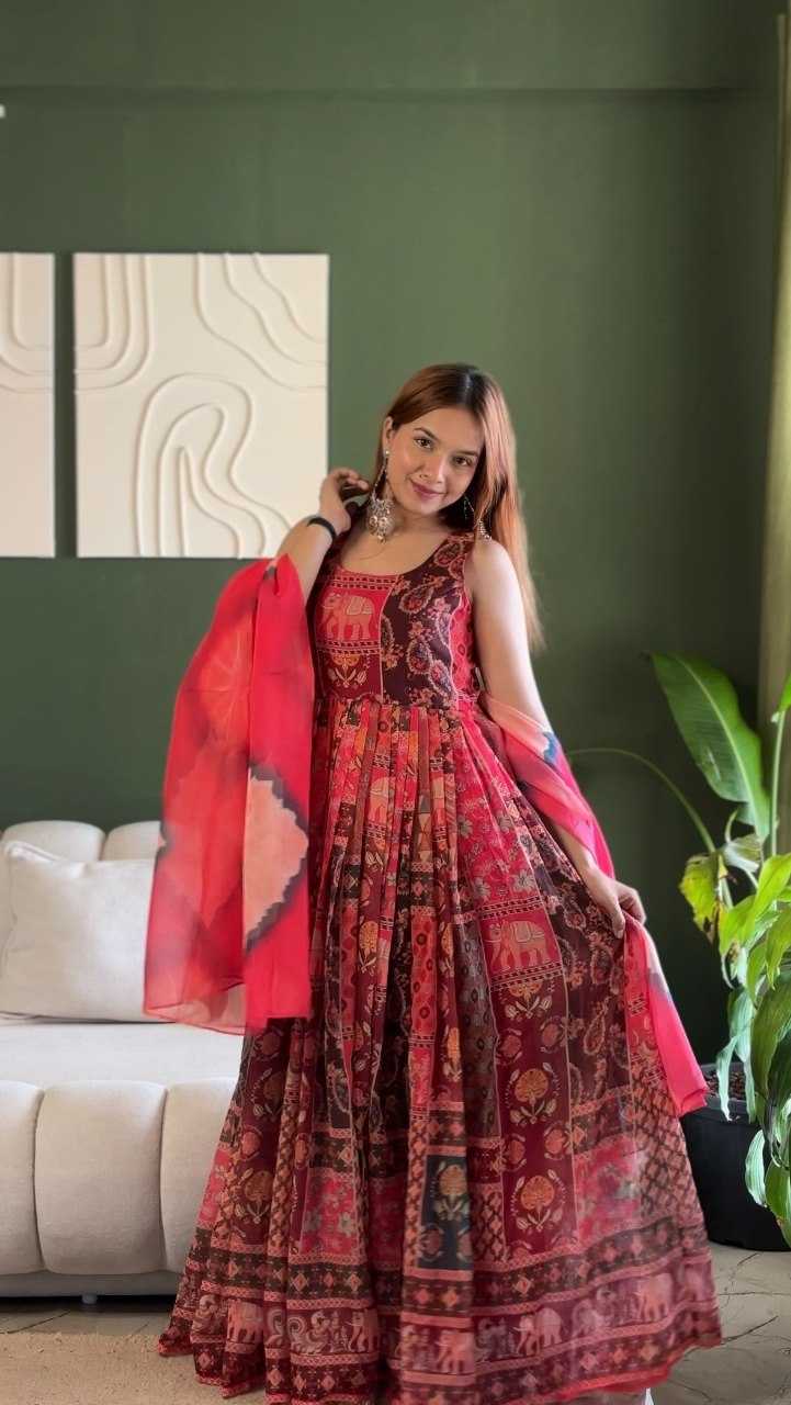 YNF Wholesale Organza Printed Gowns KESH522 KR : 124 | Surat Manufacturer