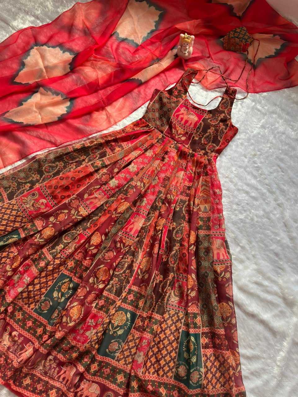 YNF Wholesale Organza Printed Gowns KESH522 KR : 124 | Surat Manufacturer
