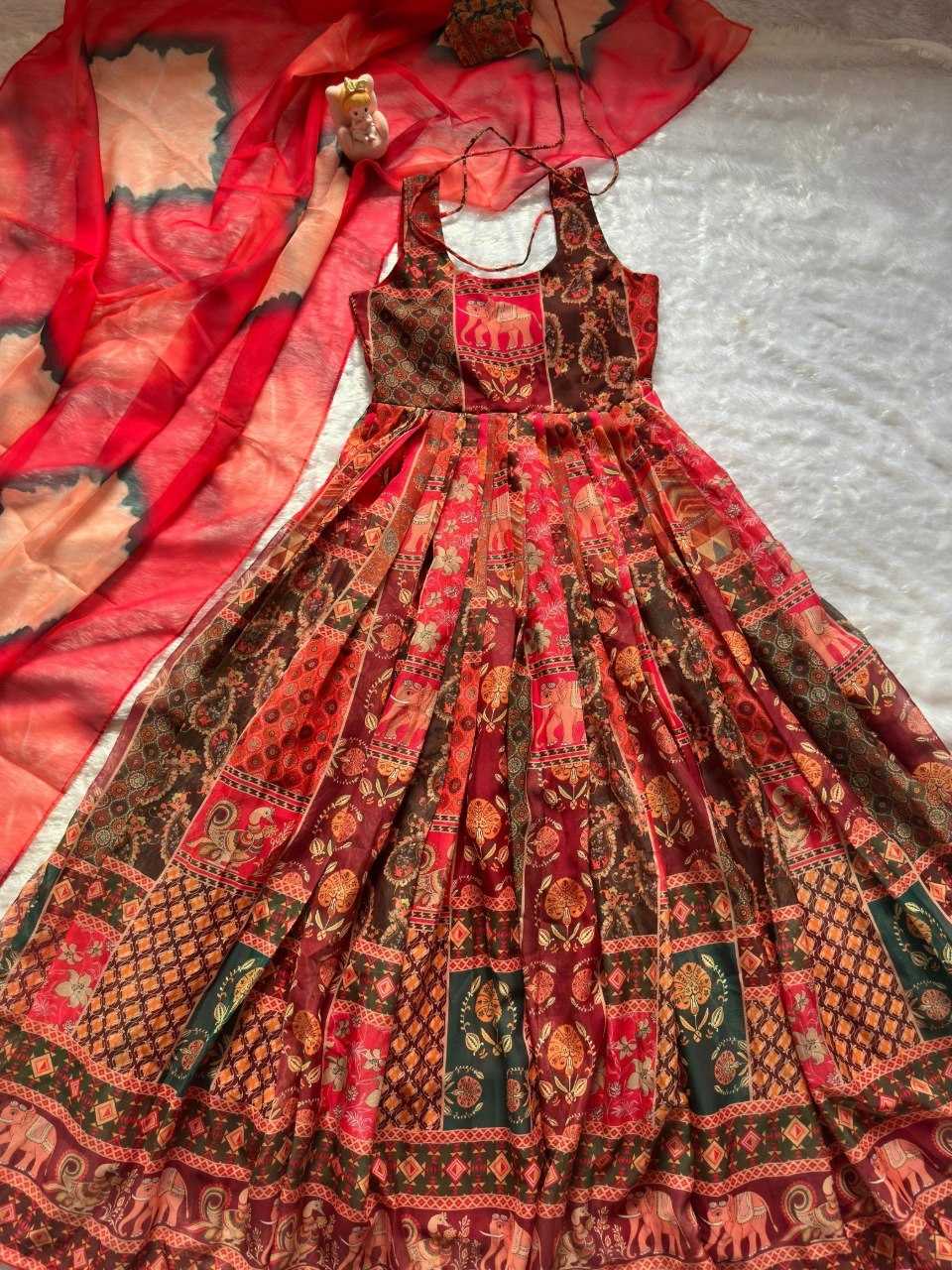 YNF Wholesale Organza Printed Gowns KESH522 KR : 124 | Surat Manufacturer