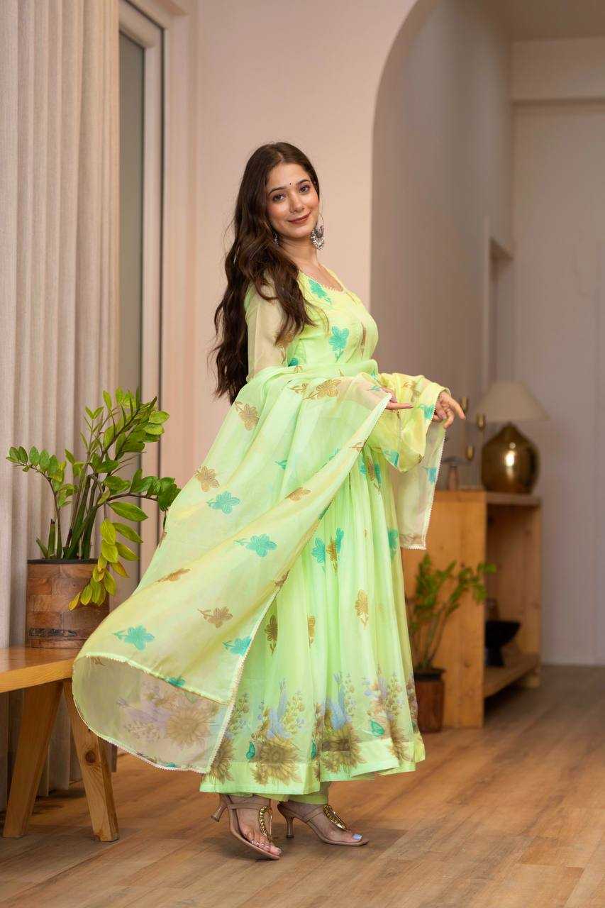 YNF Wholesale Organza Floral Print Gowns KESH617 16 | Surat Manufacturer