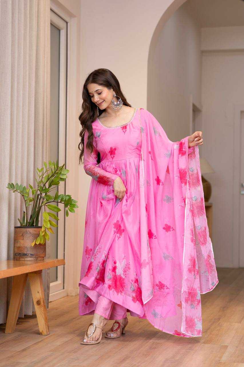 YNF Wholesale Organza Floral Print Gowns KESH617 16 | Surat Manufacturer