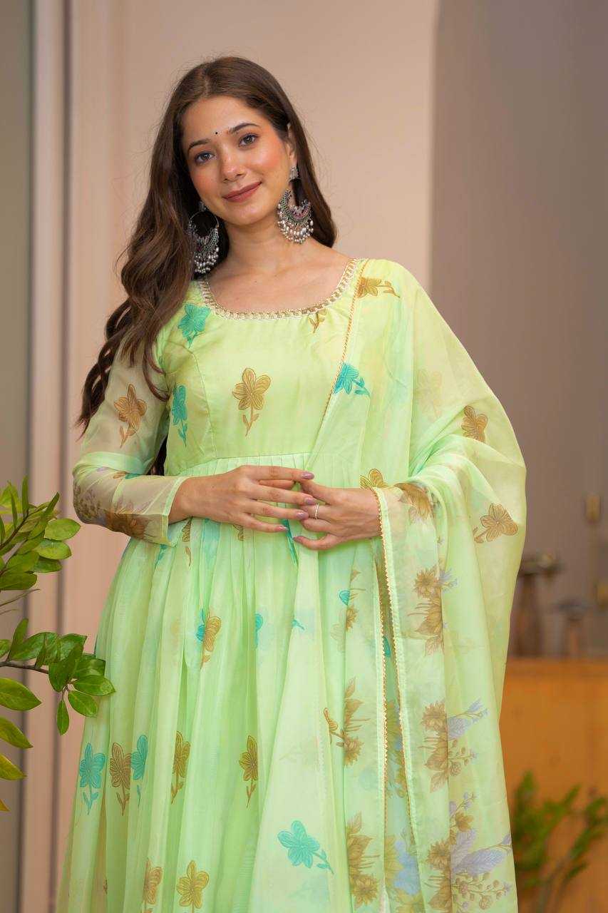 YNF Wholesale Organza Floral Print Gowns KESH617 16 | Surat Manufacturer