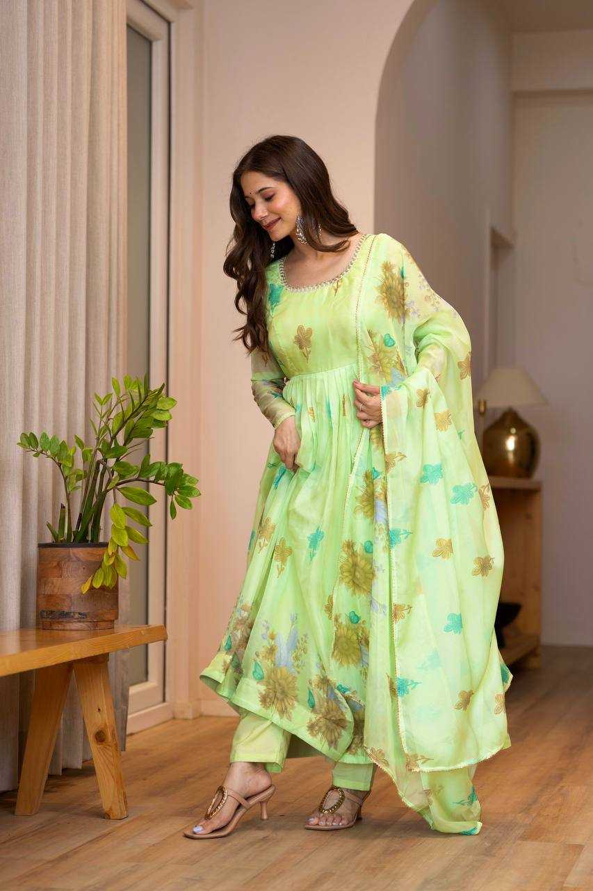 YNF Wholesale Organza Floral Print Gowns KESH617 16 | Surat Manufacturer