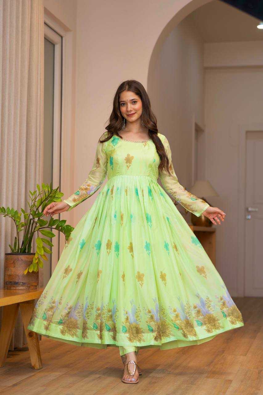 YNF Wholesale Organza Floral Print Gowns KESH617 16 | Surat Manufacturer