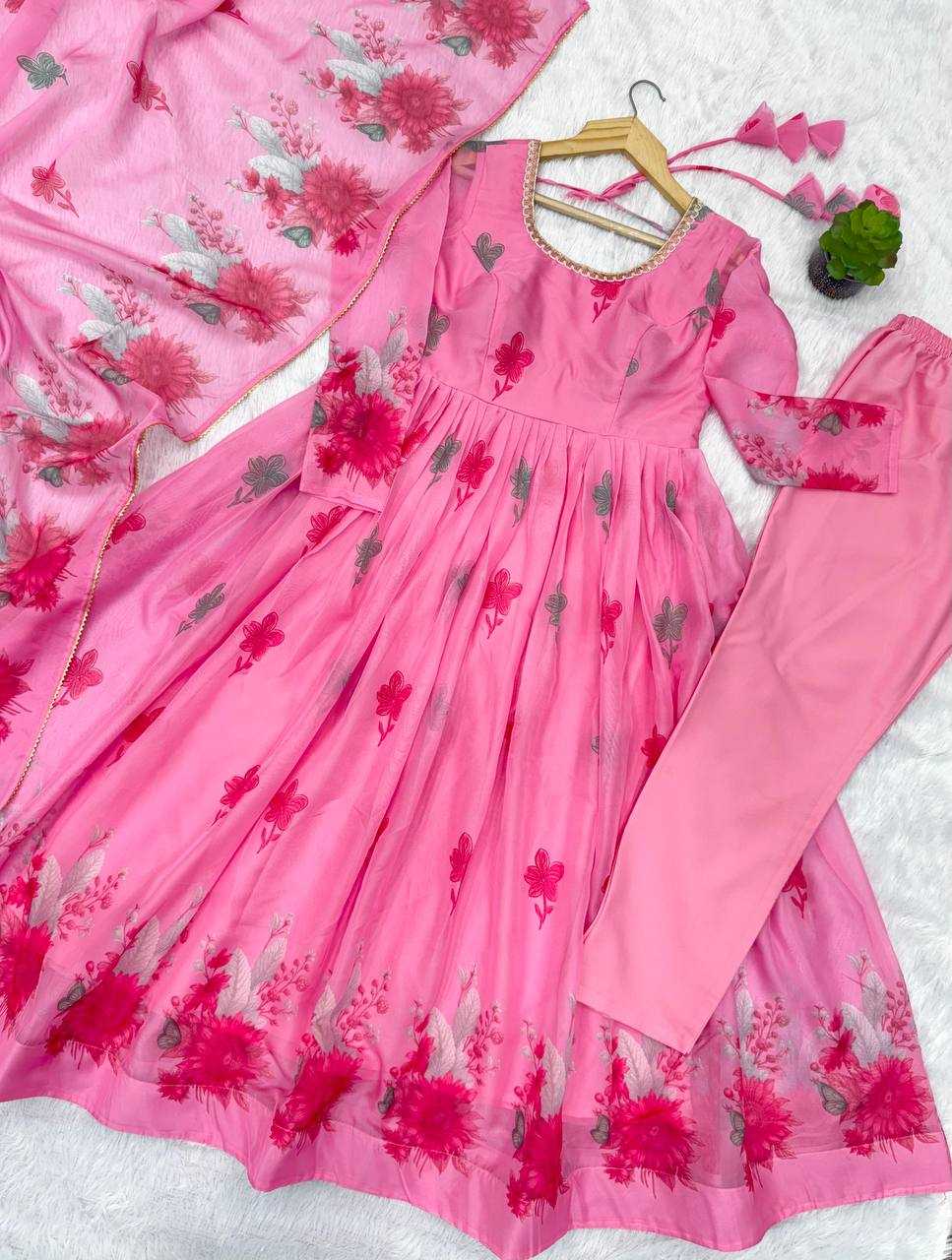 YNF Wholesale Organza Floral Print Gowns KESH617 16 | Surat Manufacturer