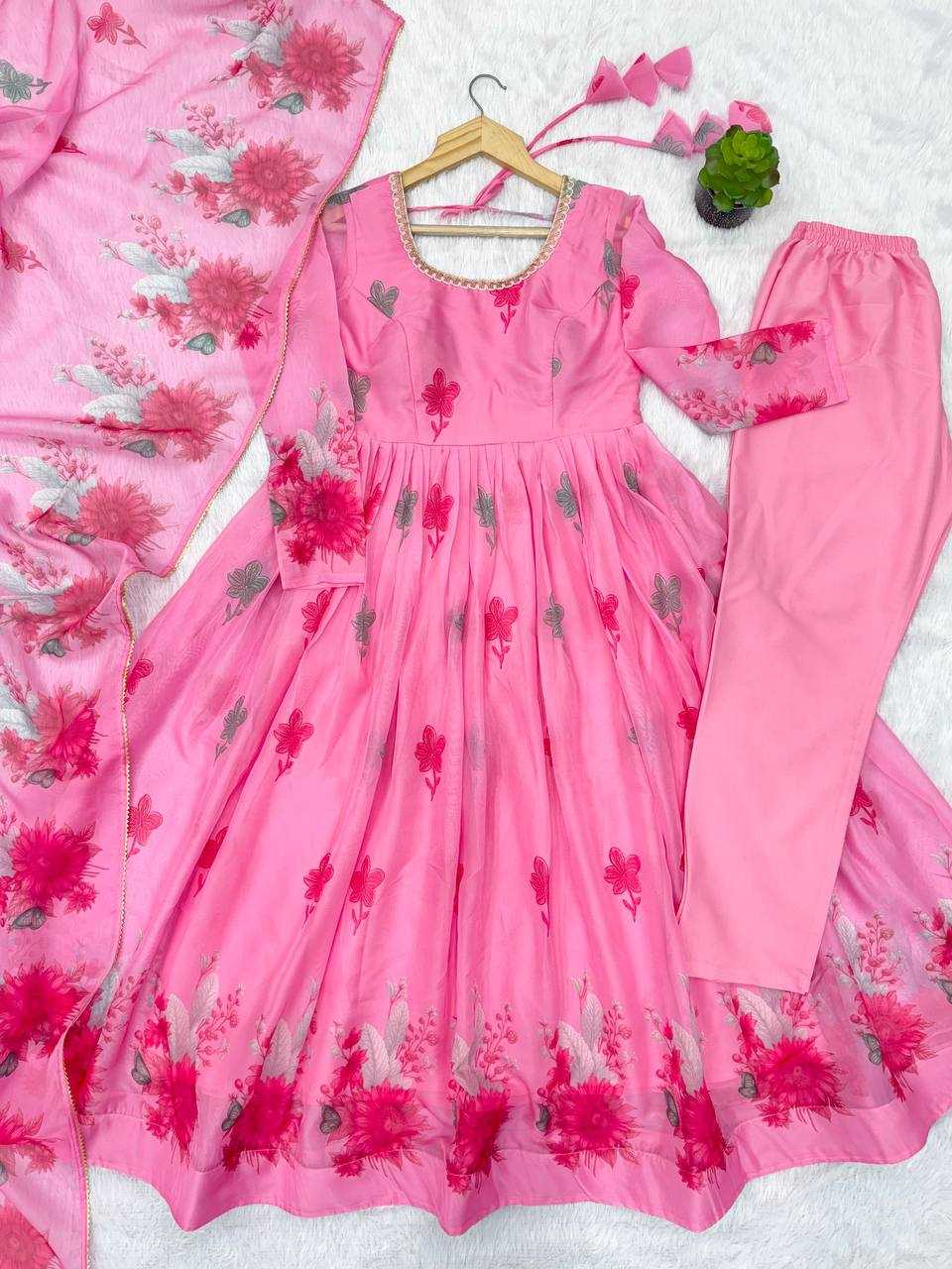 YNF Wholesale Organza Floral Print Gowns KESH617 16 | Surat Manufacturer