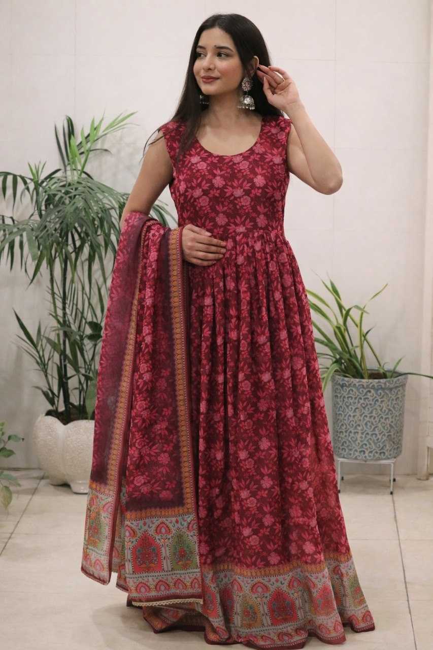 YNF Wholesale Organza Silk Printed Gowns KESH522 KR 116 | Surat Manufacturer