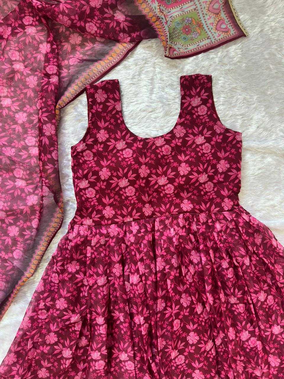 YNF Wholesale Organza Silk Printed Gowns KESH522 KR 116 | Surat Manufacturer