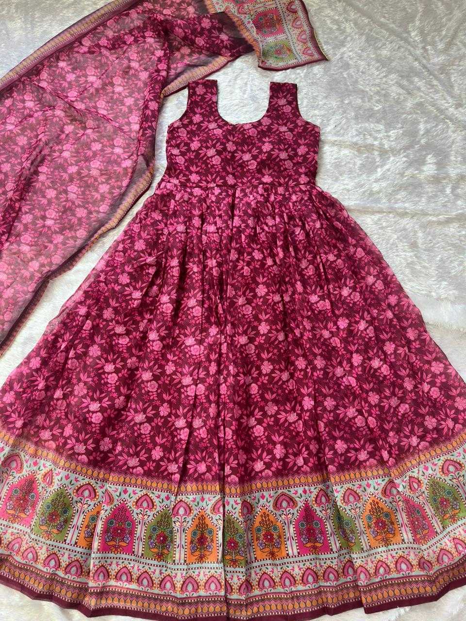 YNF Wholesale Organza Silk Printed Gowns KESH522 KR 116 | Surat Manufacturer