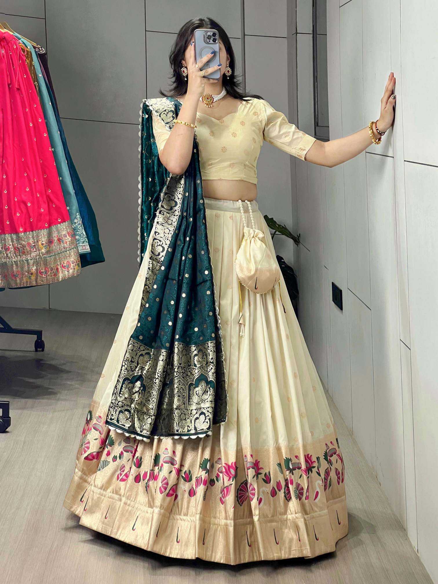 YNF Wholesale Paithani Silk Silk Lehenga KESH530 Lotus | Surat Manufacturer