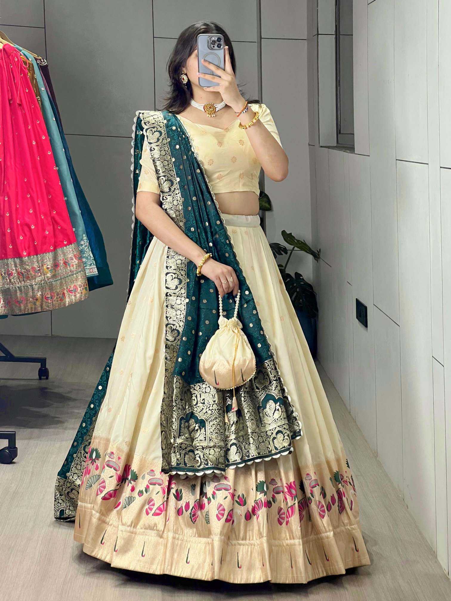 YNF Wholesale Paithani Silk Silk Lehenga KESH530 Lotus | Surat Manufacturer