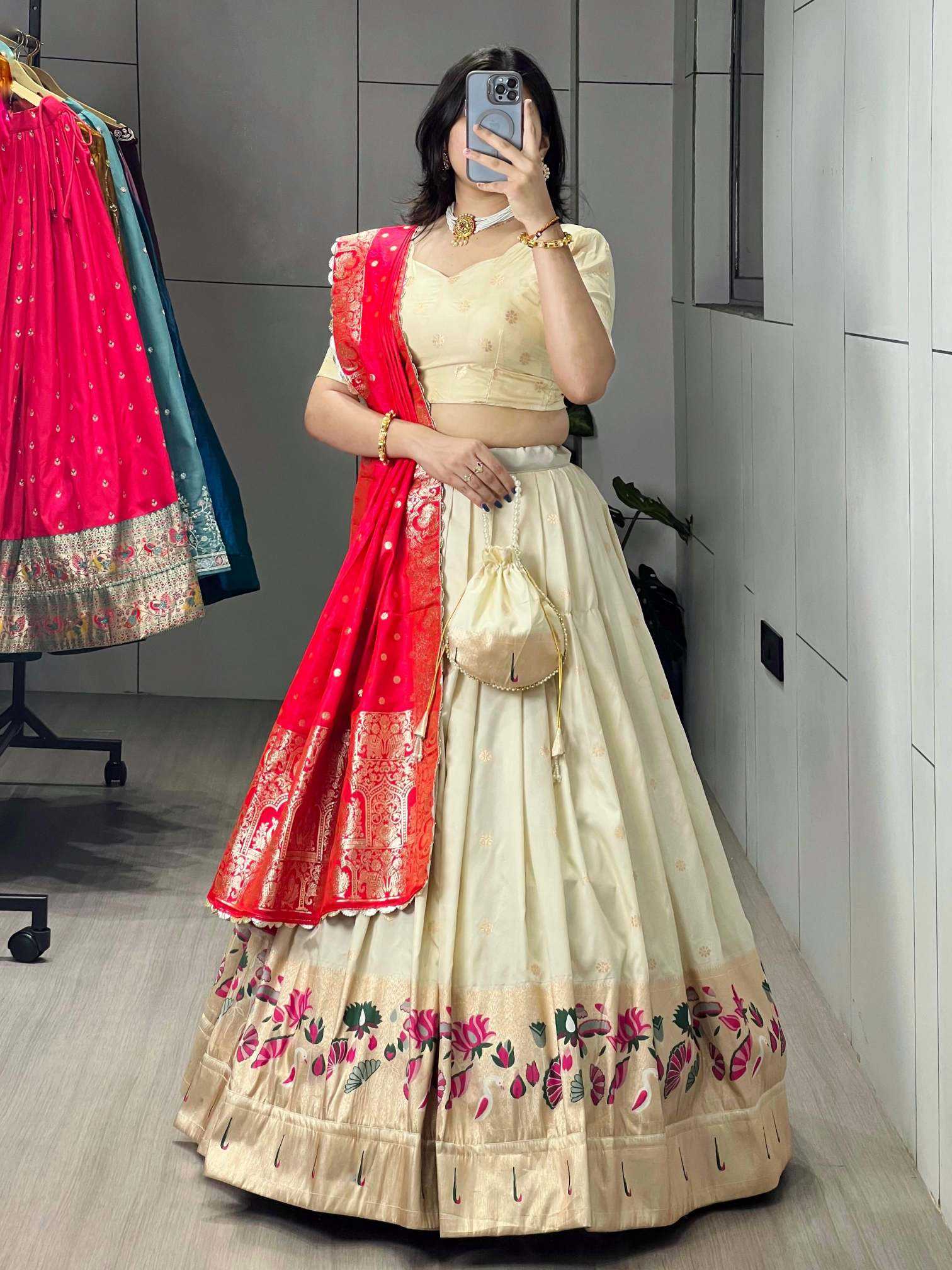 YNF Wholesale Paithani Silk Silk Lehenga KESH530 Lotus | Surat Manufacturer