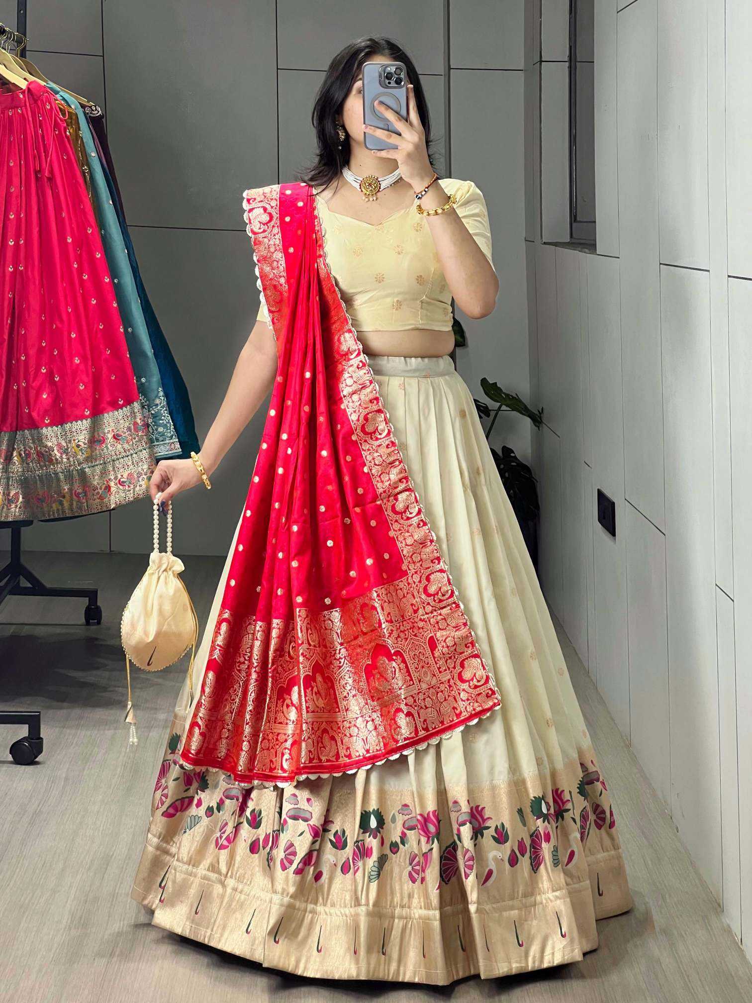 YNF Wholesale Paithani Silk Silk Lehenga KESH530 Lotus | Surat Manufacturer