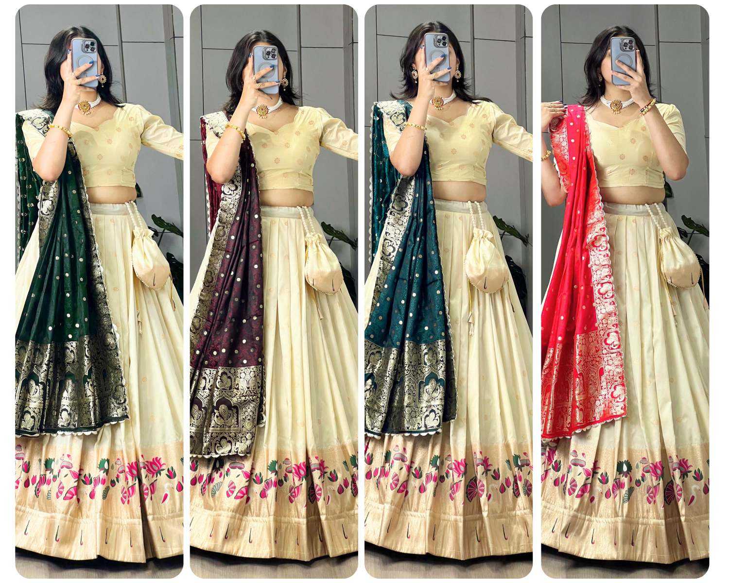 YNF Wholesale Paithani Silk Silk Lehenga KESH530 Lotus | Surat Manufacturer