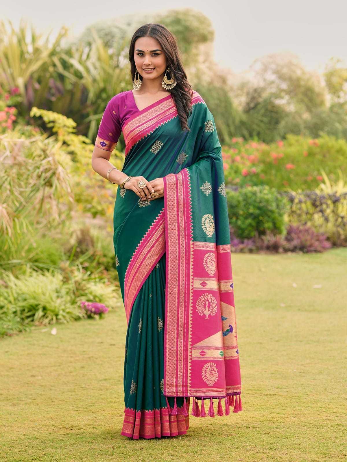 YNF Wholesale Paithani Silk Paithani Sarees KESH679 Kolam | Surat Manufacturer
