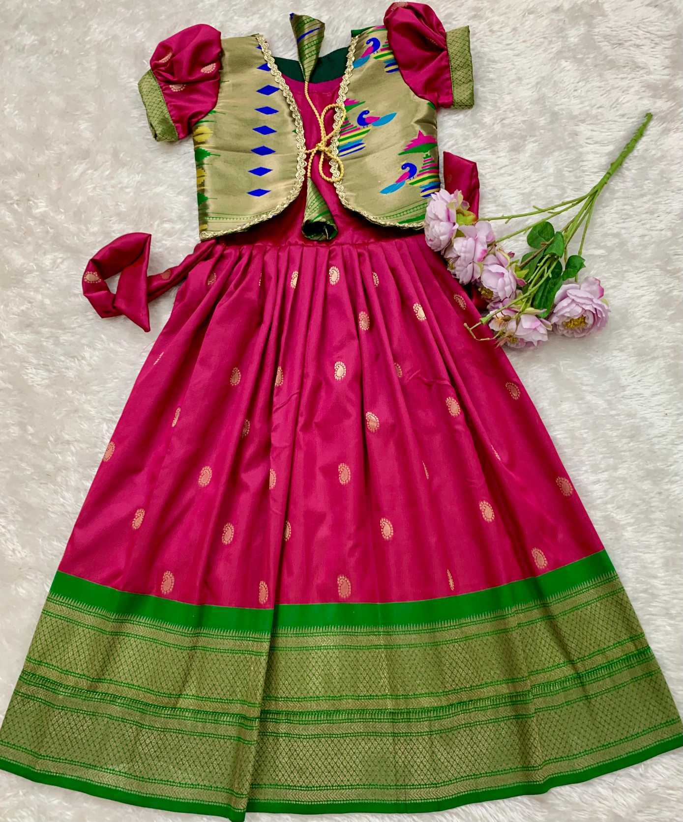YNF Wholesale Paithani Silk Kids Gown KESH685 Atiriya | Surat Manufacturer