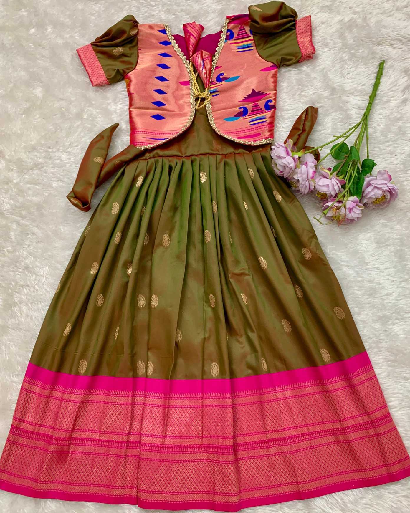 YNF Wholesale Paithani Silk Kids Gown KESH685 Atiriya | Surat Manufacturer