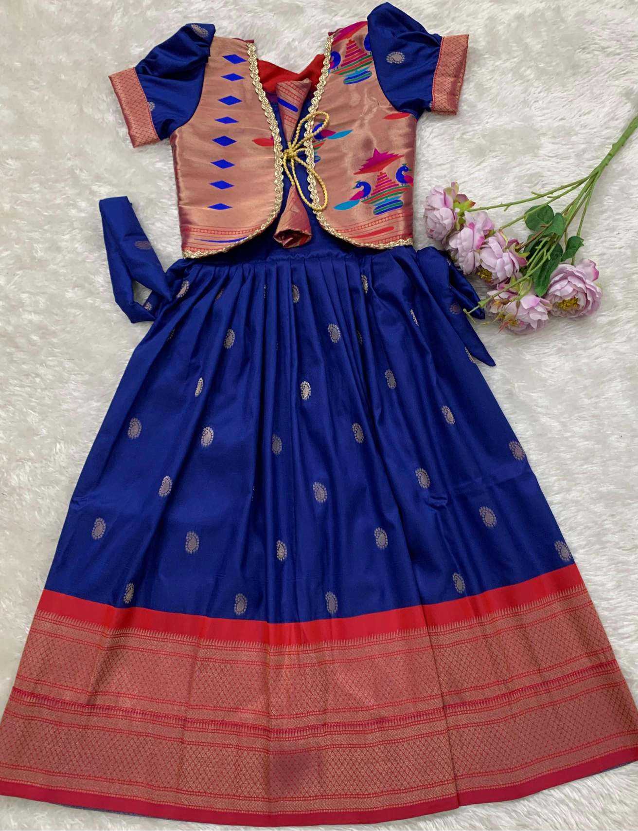 YNF Wholesale Paithani Silk Kids Gown KESH685 pongal | Surat Manufacturer