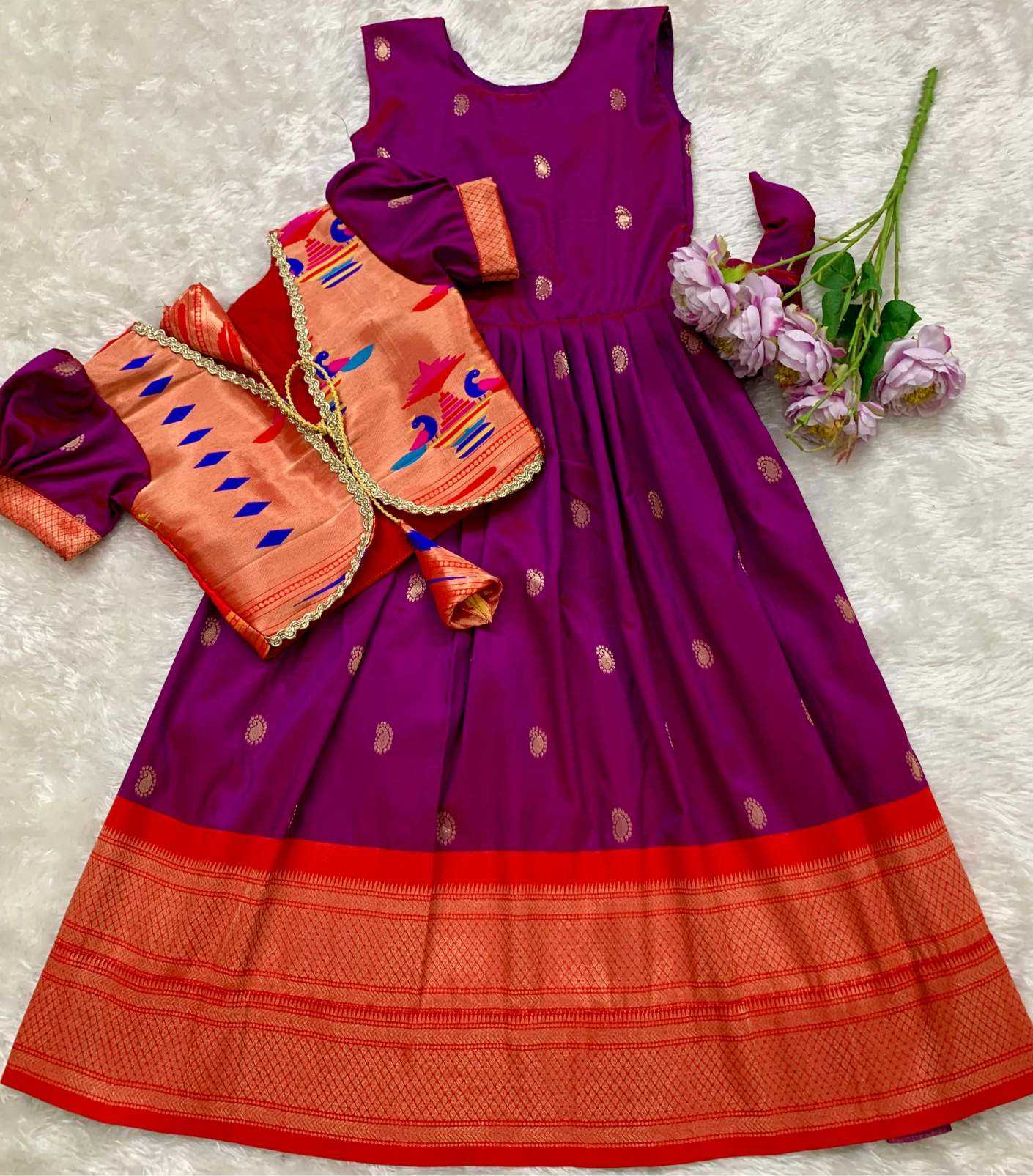 YNF Wholesale Paithani Silk Kids Gown KESH685 pongal | Surat Manufacturer